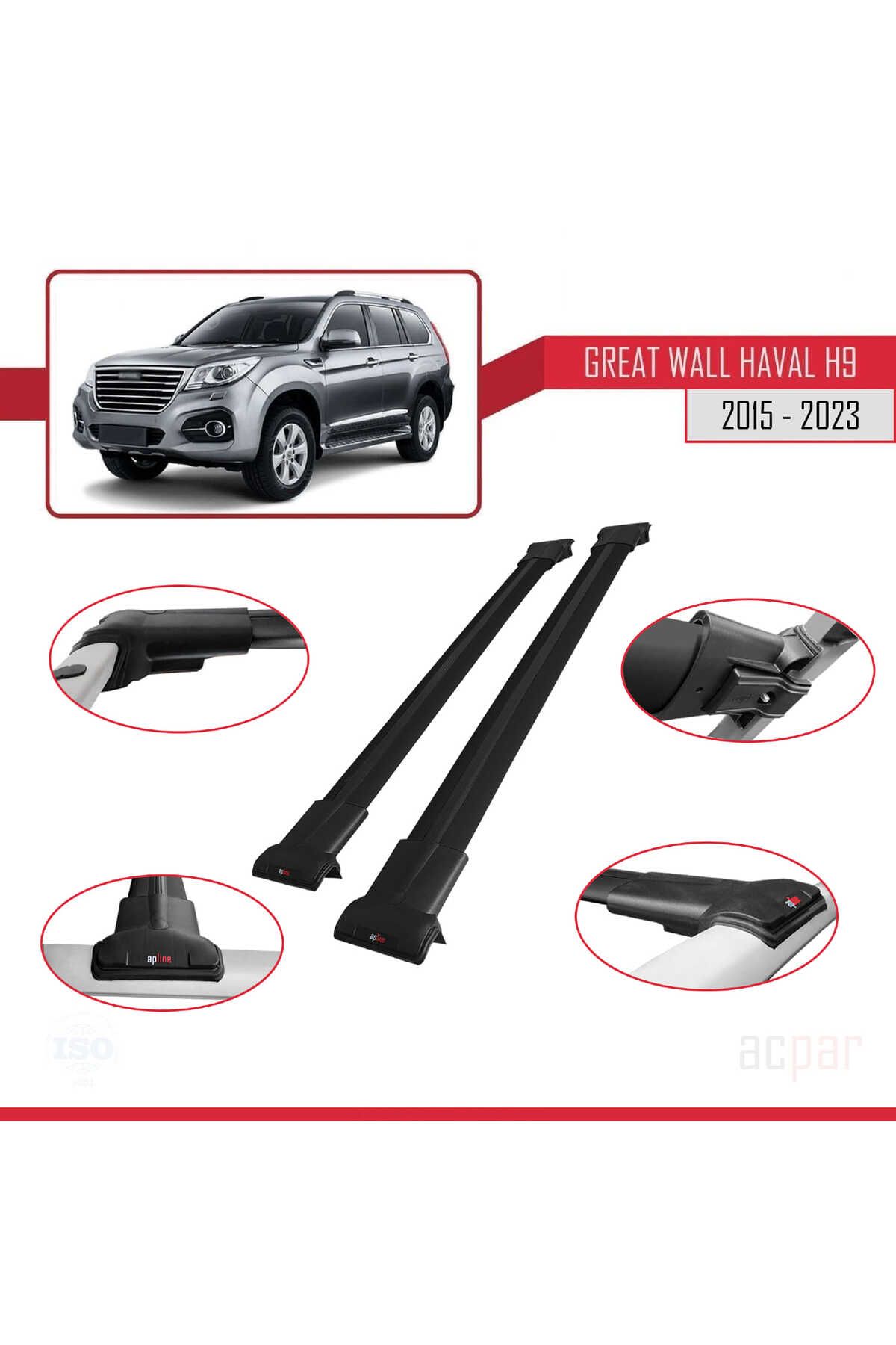 Great Wall Haval H9 2015-2023 Arası Ile Uyumlu Fly Model Ara Atkı Tavan Barı Siyah 2 Adet