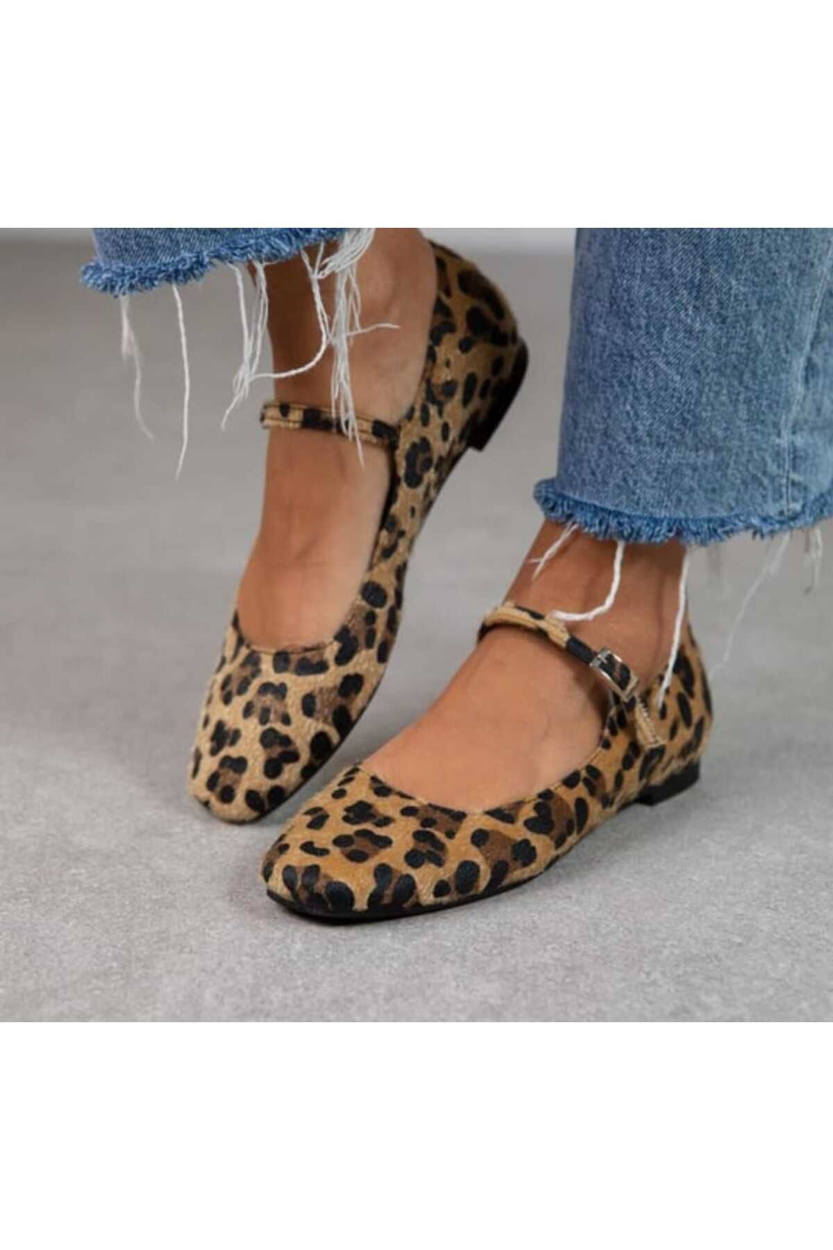 Leopar Şık Günlük Comfort Trend Rahat Meri Ceyn Babet