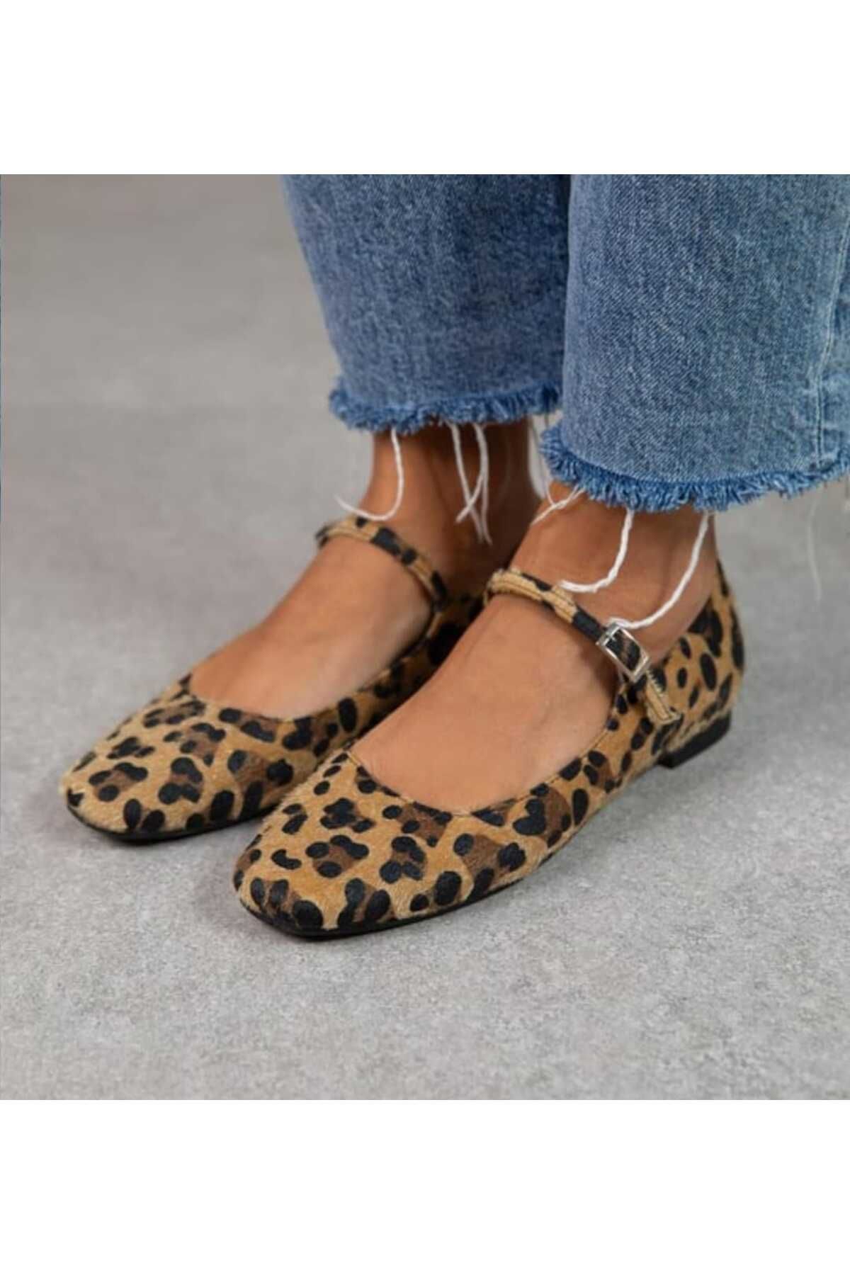 Leopar Şık Günlük Comfort Trend Rahat Meri Ceyn Babet