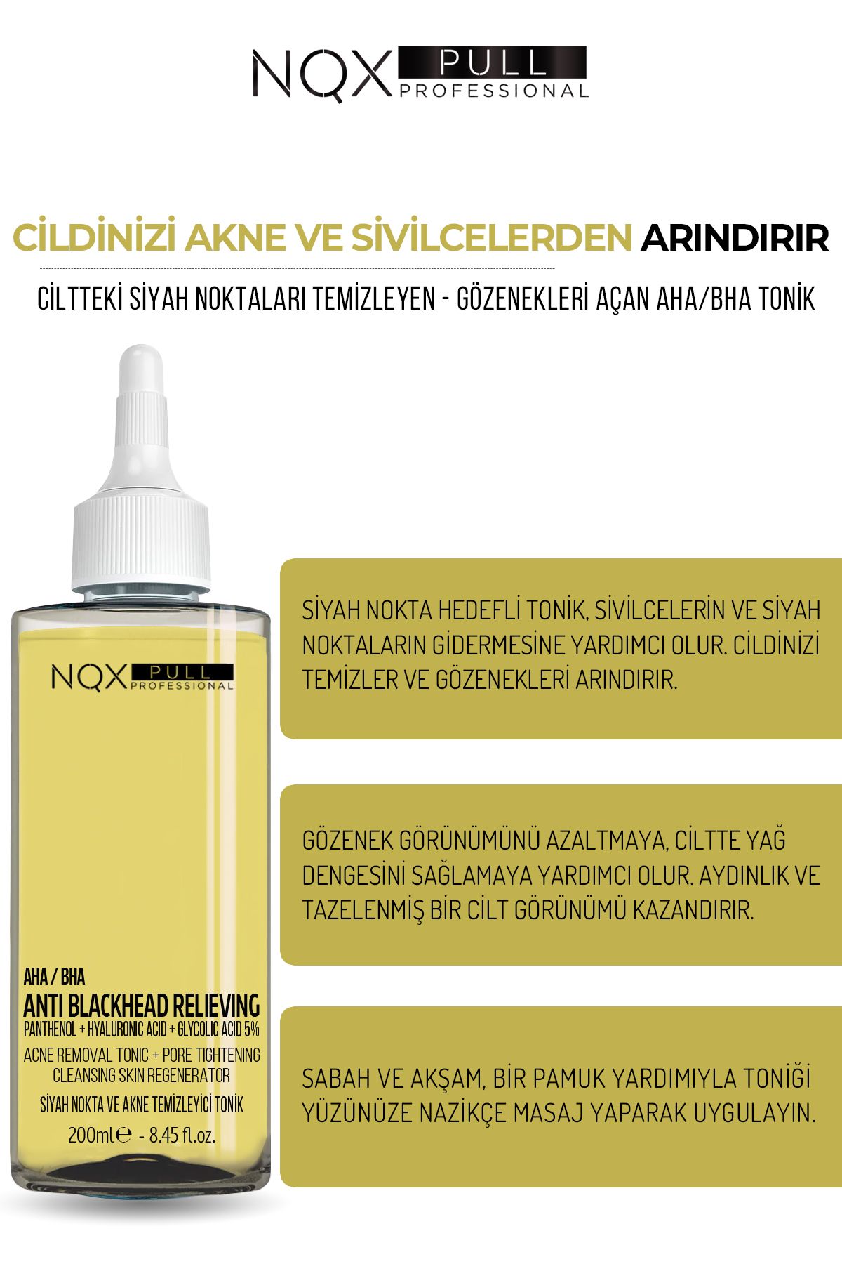 Yağlı Ve Karma Cilt Salisilik Asit Tonik Siyah Bha %2 Oil Control Toner & Siyah Nokta Hedefli