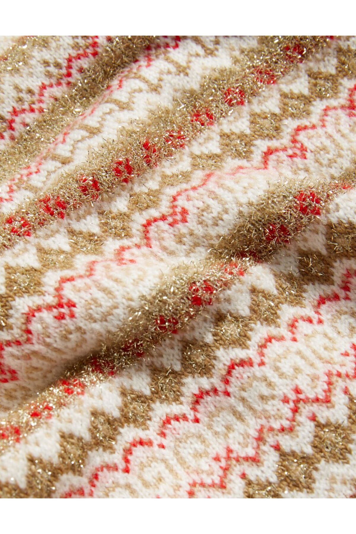 Fair Isle Desenli Yuvarlak Yaka Kazak