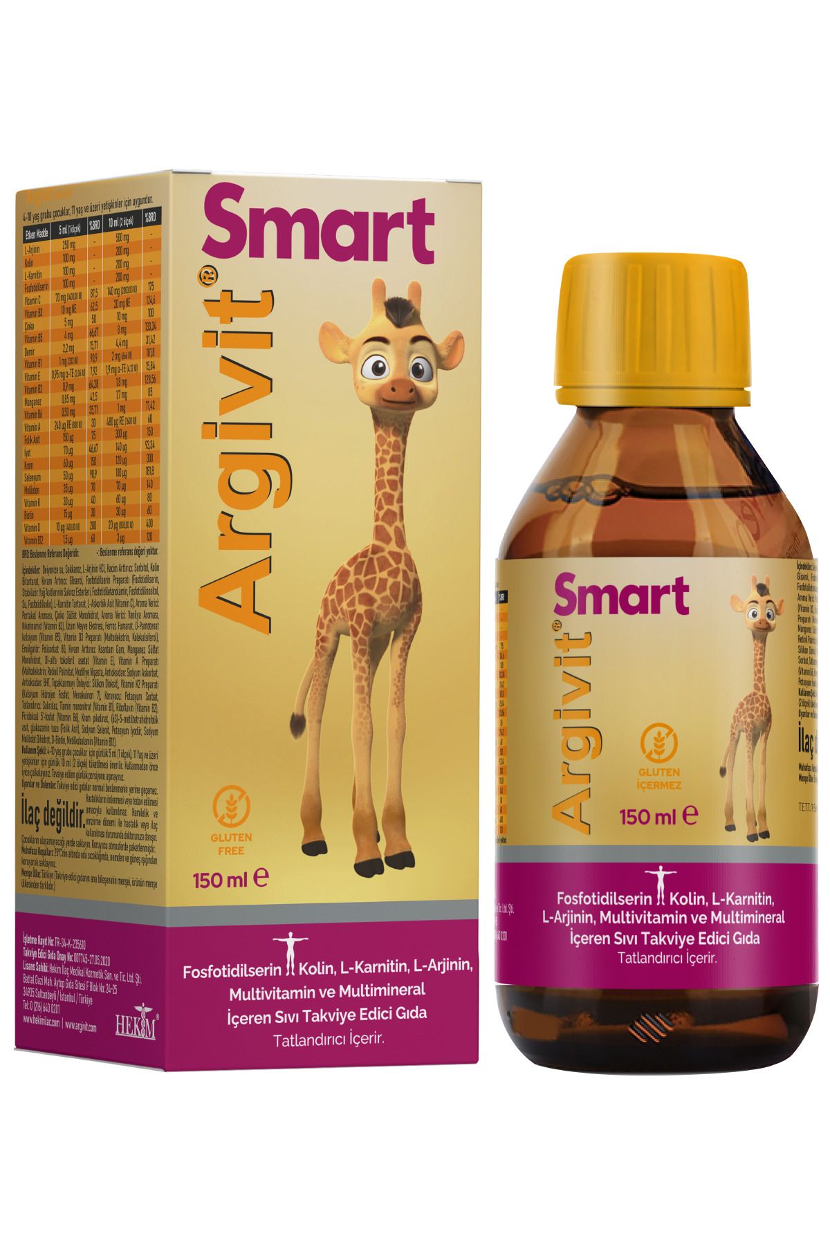 Smart Fosfatidilserin, Kolin, Multivitamin Ve Multimineral Şurup 150 ml - Portakal Vanilya Aromalı