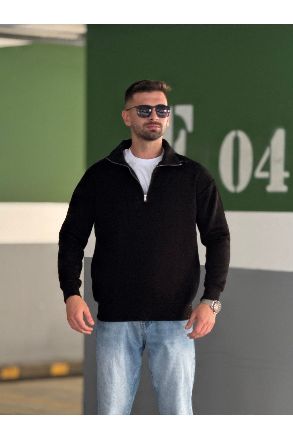 Jacob Jack Fermuarlı ErkekSweatshirt