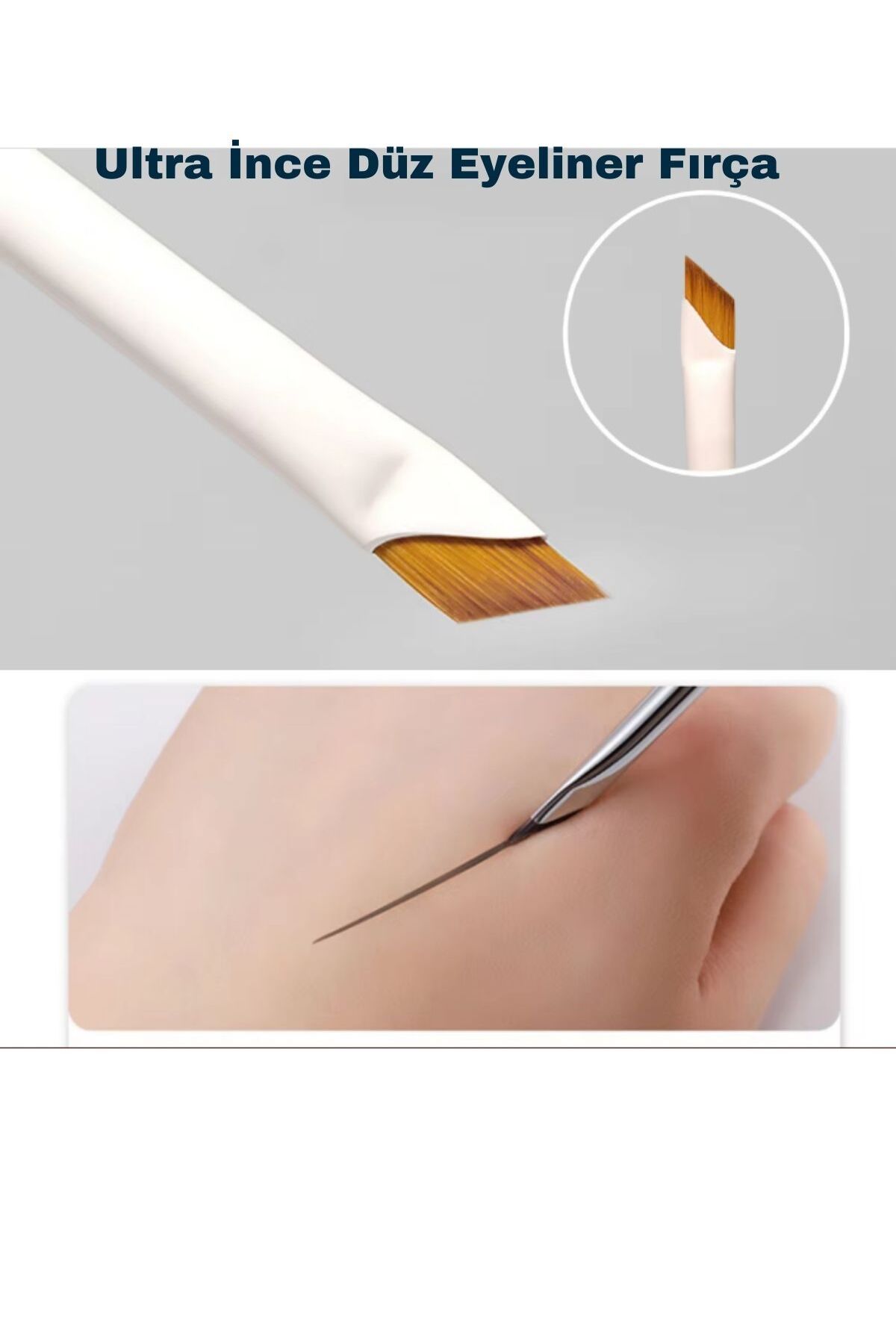 Profesyonel Eyeliner Makyaj Fırçası Ultra-İnce Düz Eyeliner Çekme Aparatı Göz Kalemi Fırçası