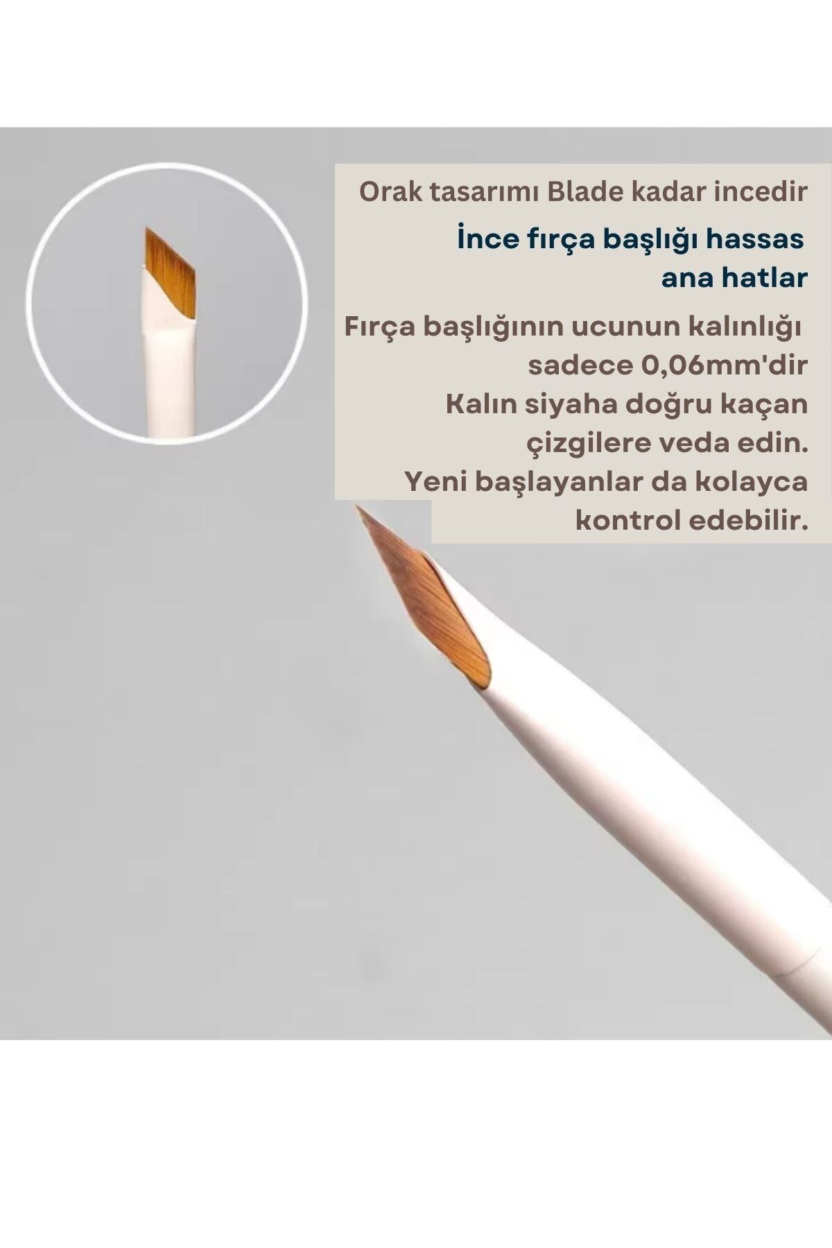 Profesyonel Eyeliner Makyaj Fırçası Ultra-İnce Düz Eyeliner Çekme Aparatı Göz Kalemi Fırçası