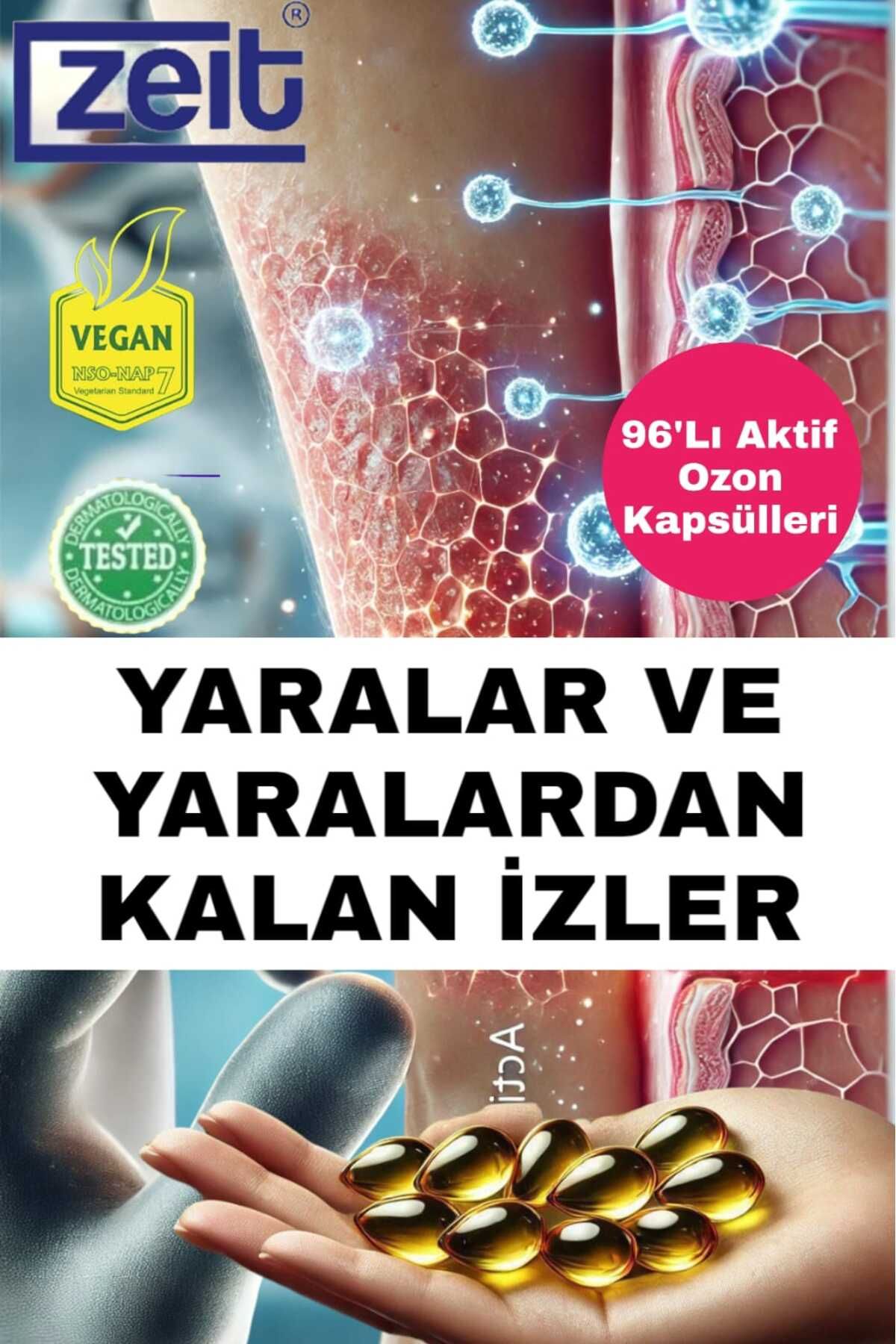 Ozonlu Ya-ra Ve Ya-nık Izi Destek Cilt Kararması Ve Leke Izleri Için Yenileyici Ozon Kapsül 48'li