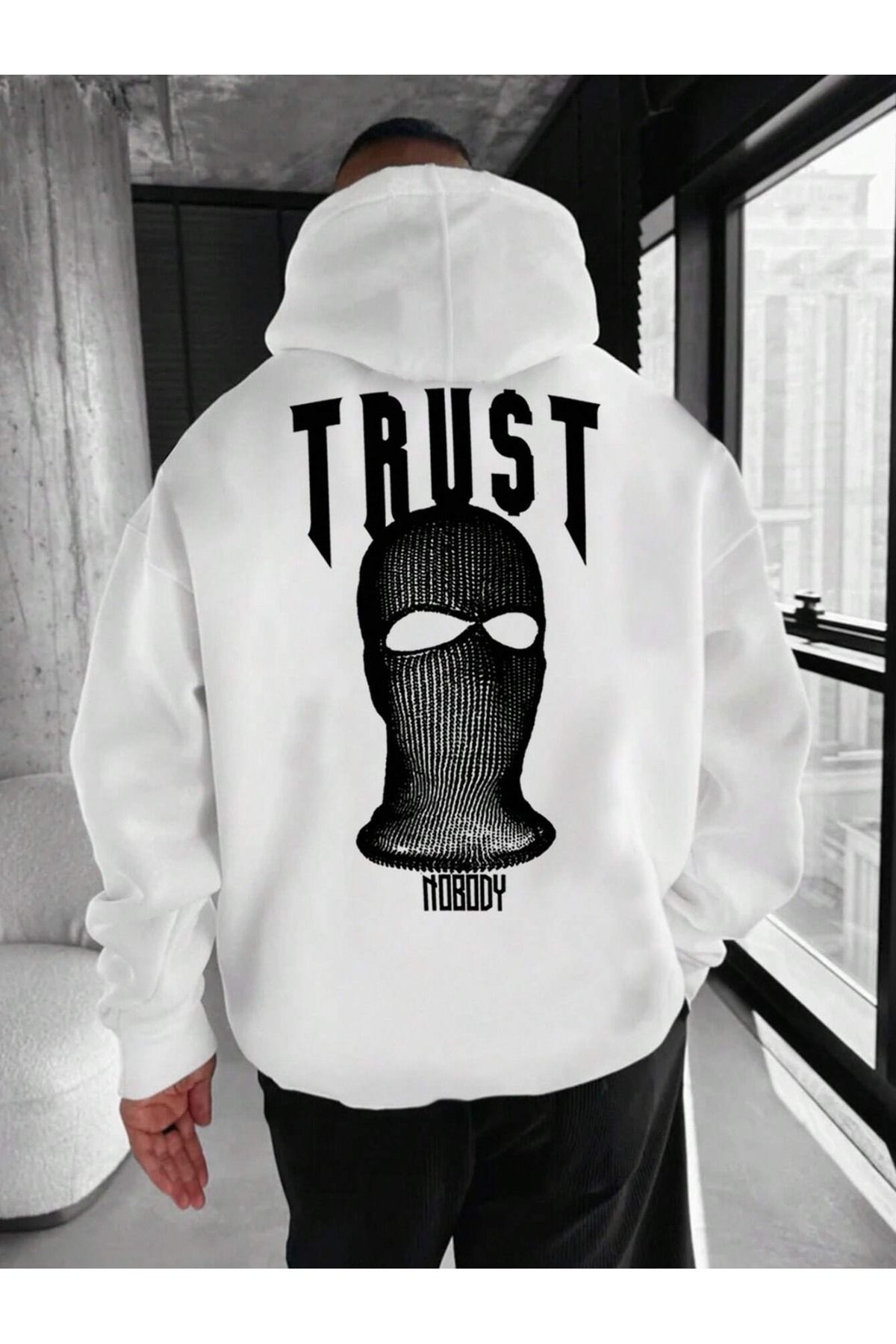 NEVERMIND Unisex Trust Baskılı Oversize Baskı...