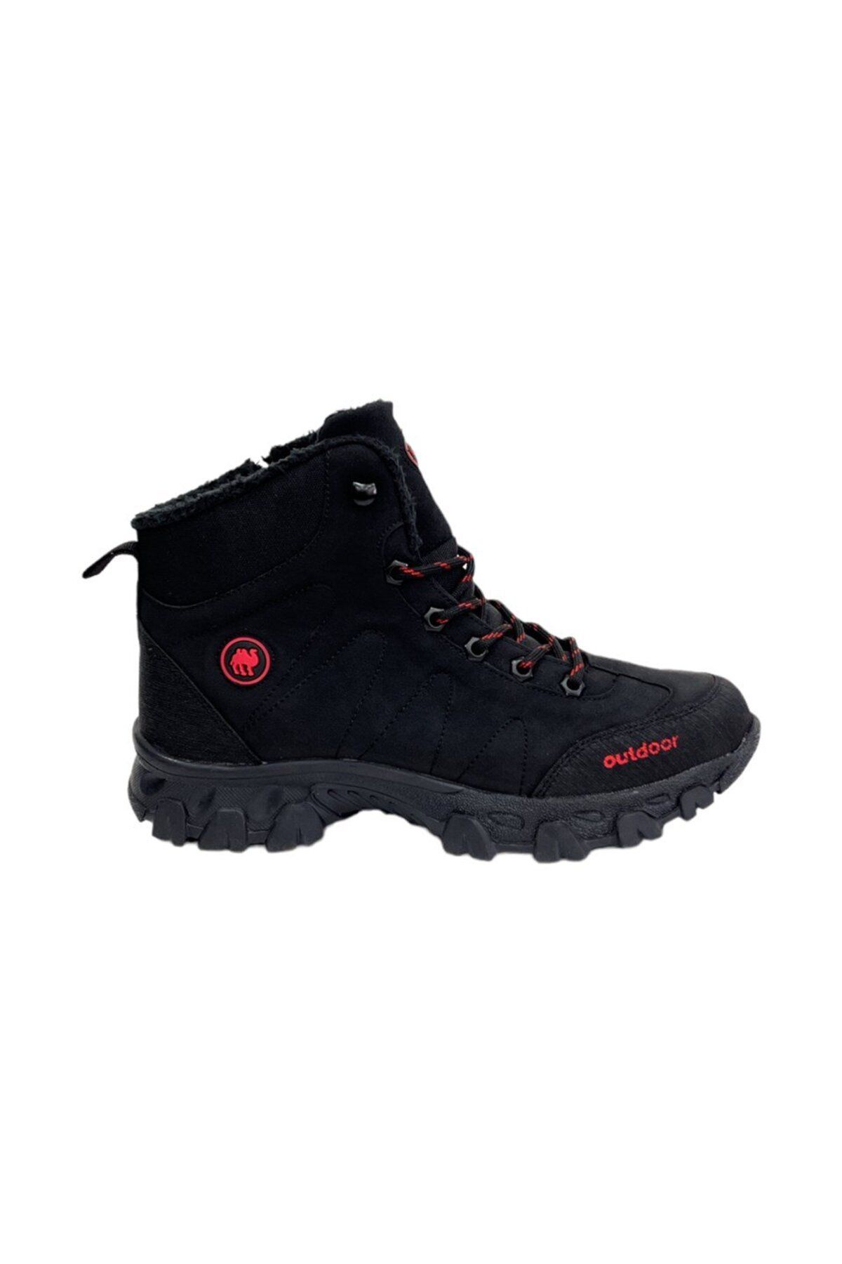 Soğuk Geçirmez Unisex Uzun Outdoor Trekking Bot Ayakkabı Siyah