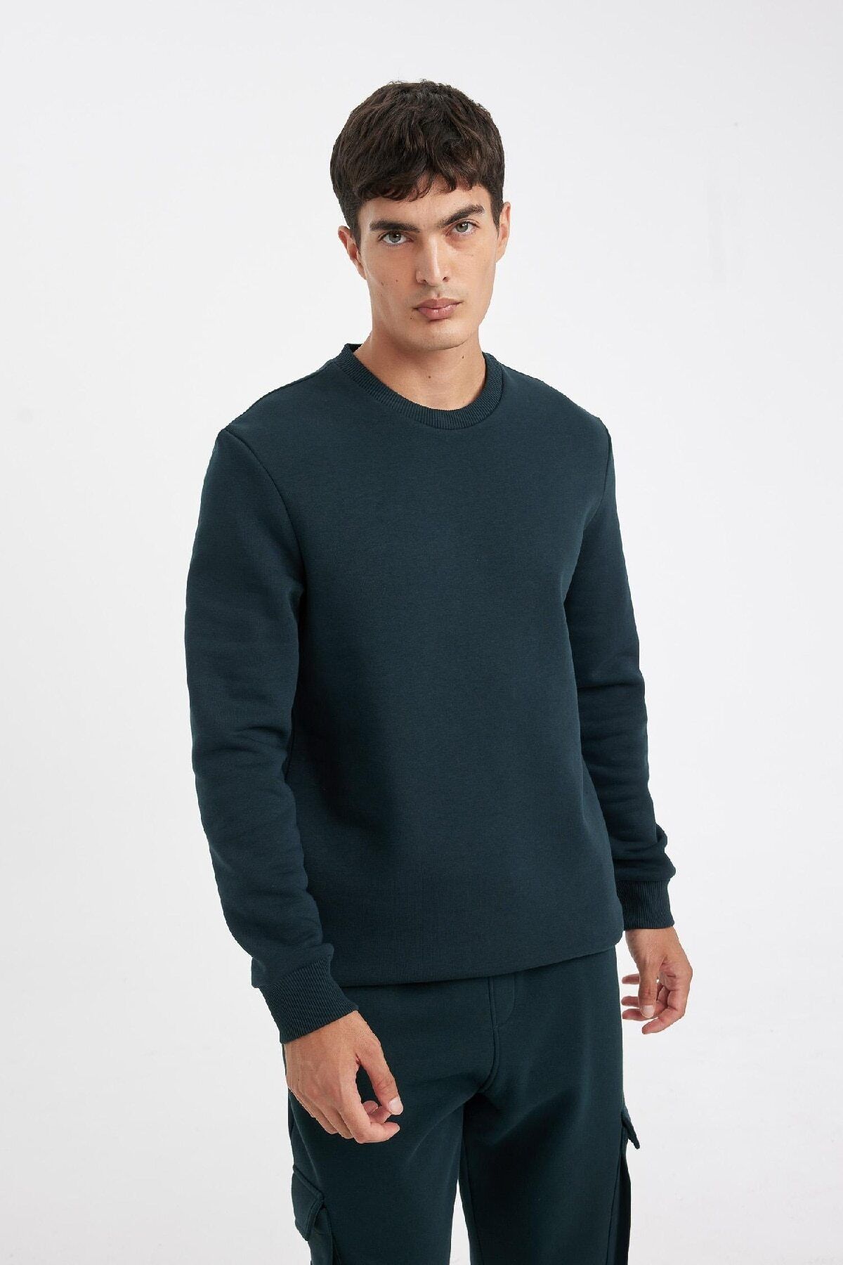 3 Iplik Pamuklu Şardonlu Içi Polarlı Regular Fit Bisiklet Yaka Kalın Sweatshirt D7876axns