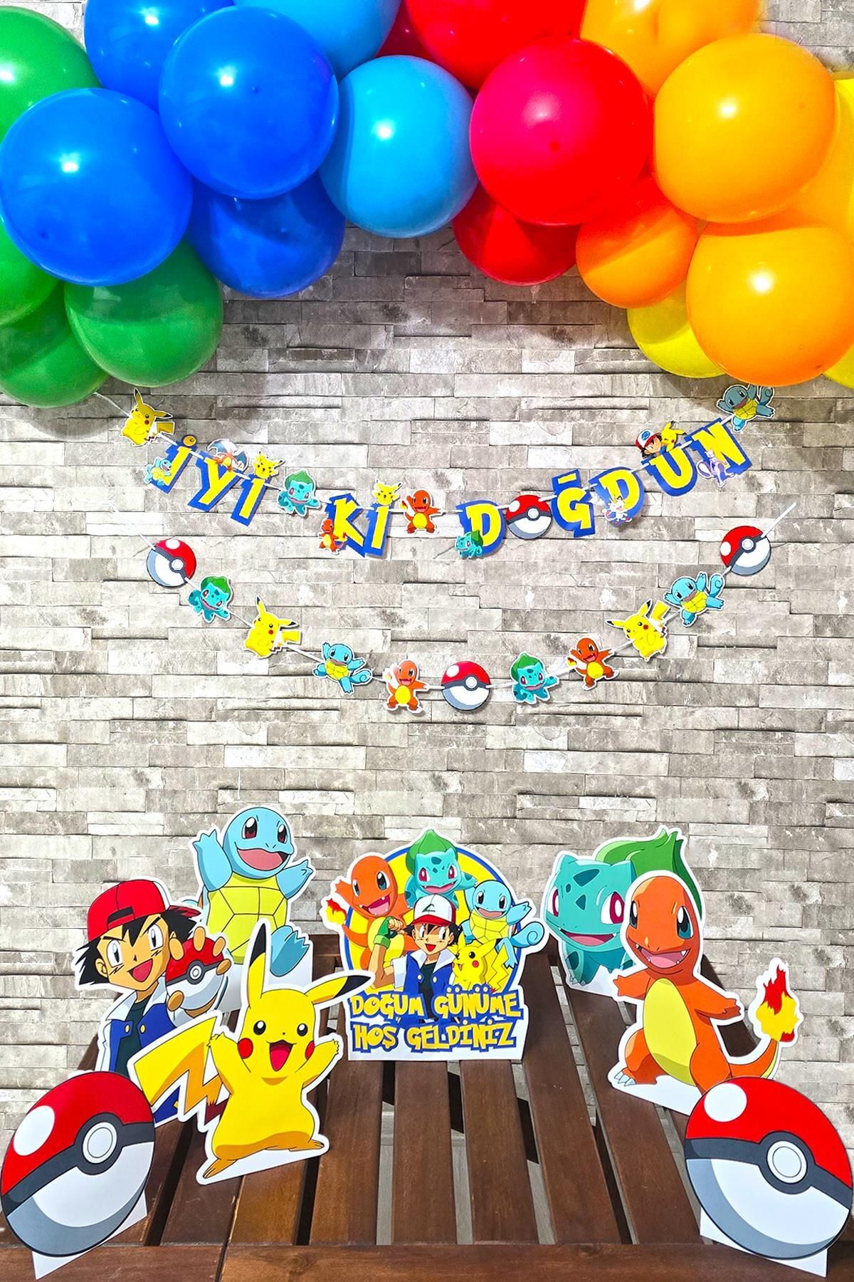 PEKSHOP Pokemon Konsept DoğumGünü Balon Zinci...