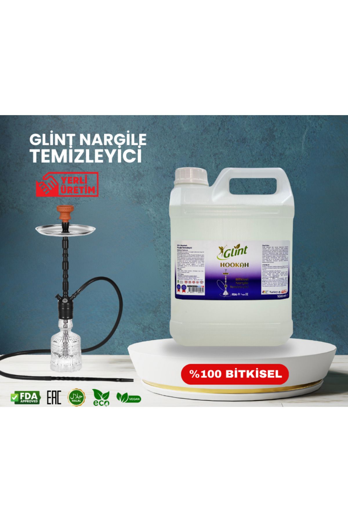 GlintHookah 5 Lt %100Bitkisel Nargile Temizle...