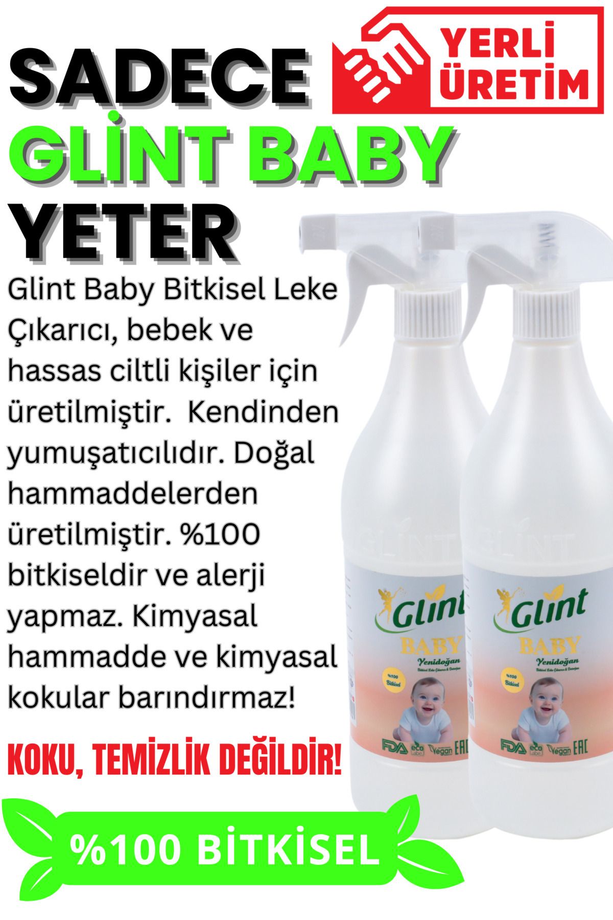 GlintBaby 2x1 Lt Kimyasalsız%100 Bitkisel Yen...