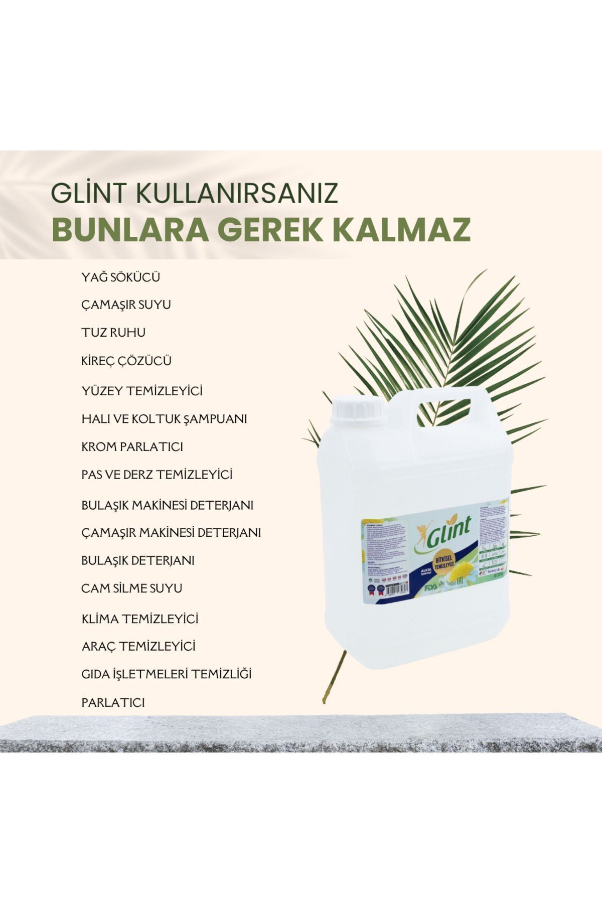 5 Litre %100 Bitkisel Yerli Üretim Çok Amaçlı Genel Temizlik Kimyasalsız Klorsuz Yüzey Temizleyici