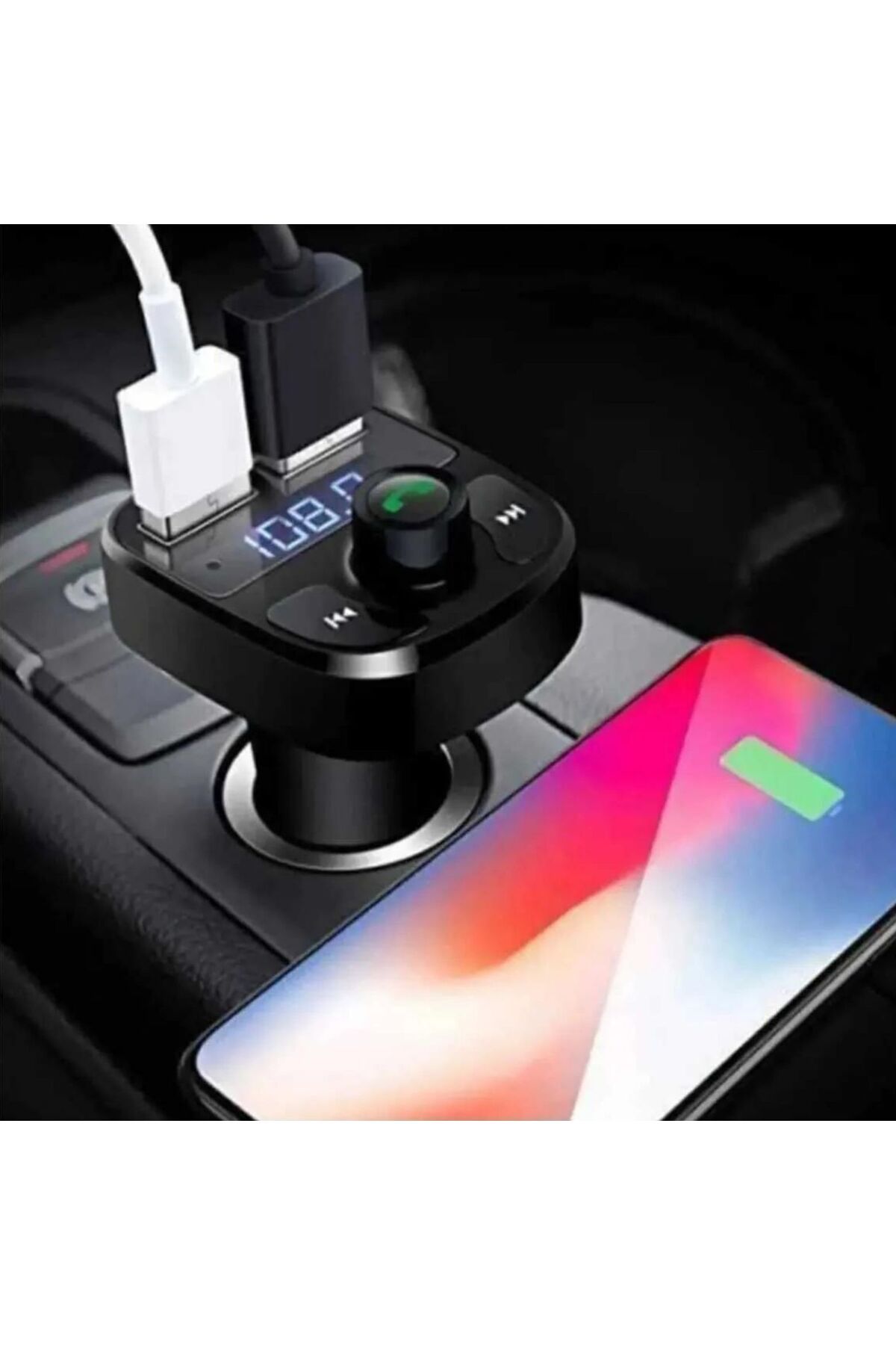 Fm Transmitter 5.0 Bluetooth Araç Kiti Usb Mp3 Sd Kart Flash Için Uygun Çakmaklık Girişli