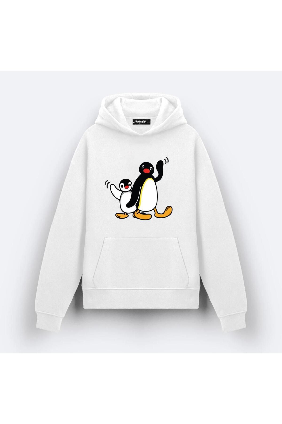 ZOKAWEAR Pingu TasarımBaskılı Kapşonlu Sweats...