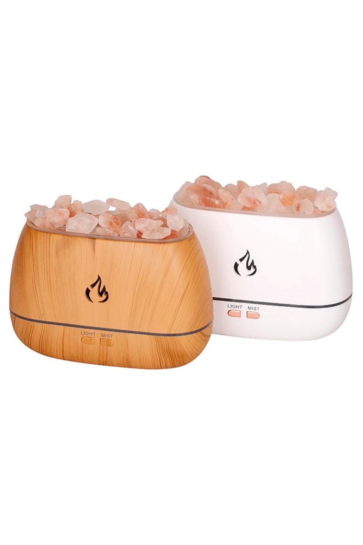 Hava Nemlendirici Tuz Lambalı Tuz Hediyeli Humidifier 200 ml Salt Lamp Ultrasonik Gece Lambası