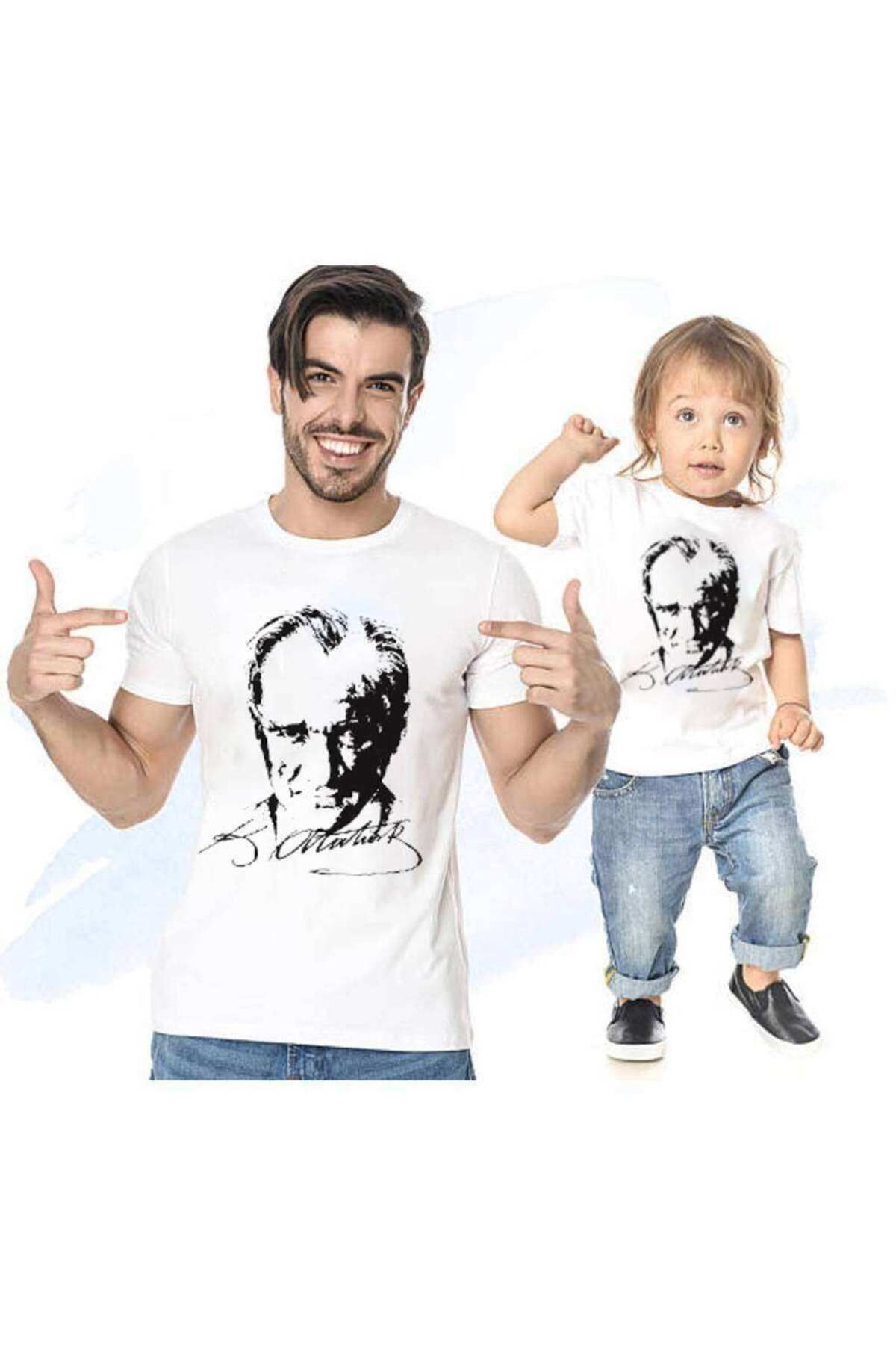 Tshirthane Atatürk Baba OğulKız Tişört (TEKLİ...