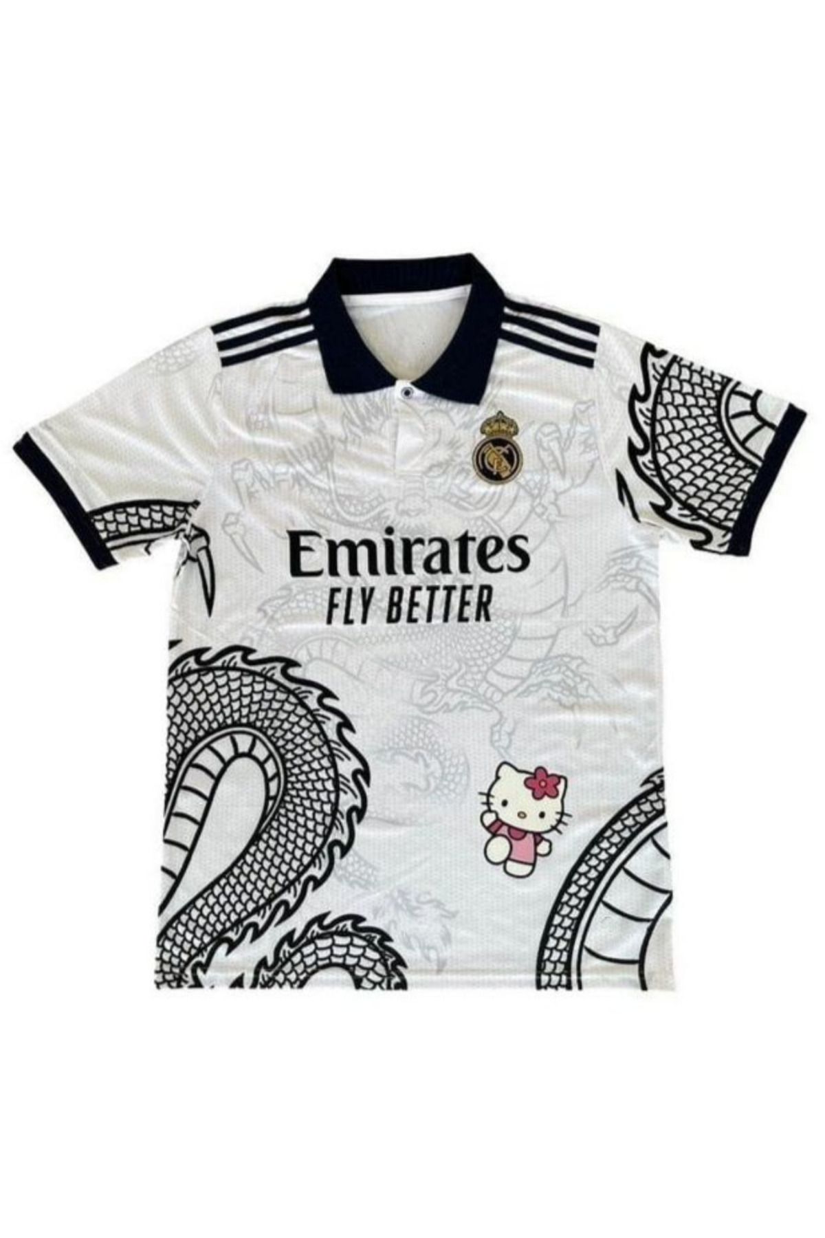 Wisevelya Beyaz Kitty MadridDragon Jersey Siy...