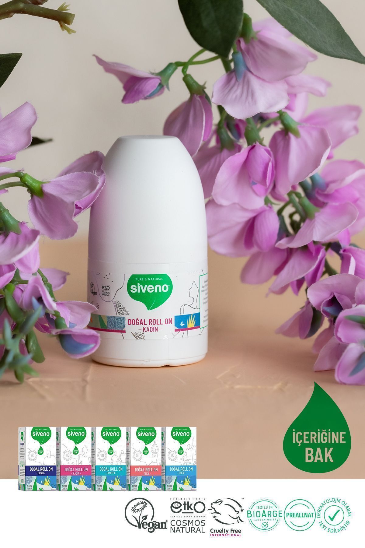 %100 Doğal Roll-On Kadın Deodorant Ter Kokusu Önleyici Bitkisel Leke Bırakmayan Vegan 50 ml X 2 Adet