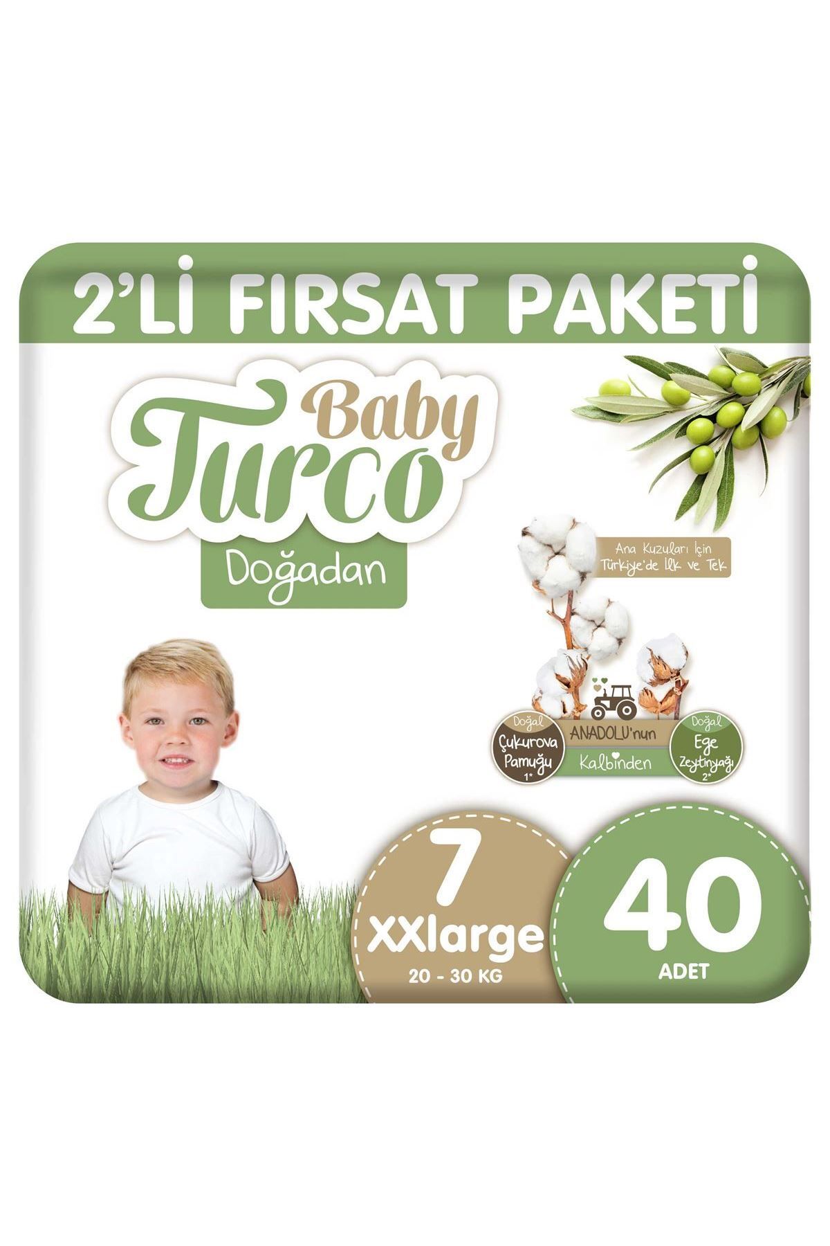 Baby TurcoDoğadan 2'LiFırsat Paketi Bebek Bez...