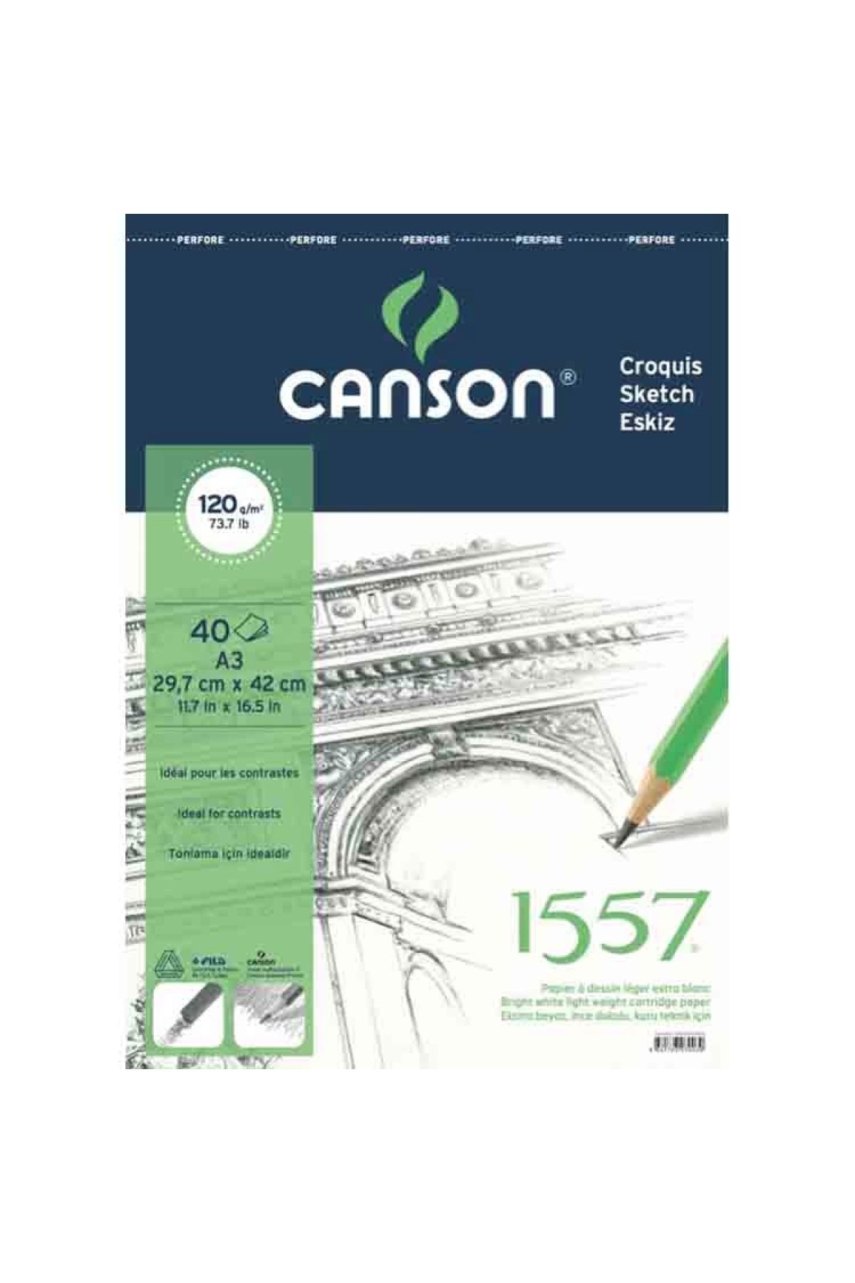 Canson A3 1557 Resim Ve ÇizimBlok 120 Gr 40yp...