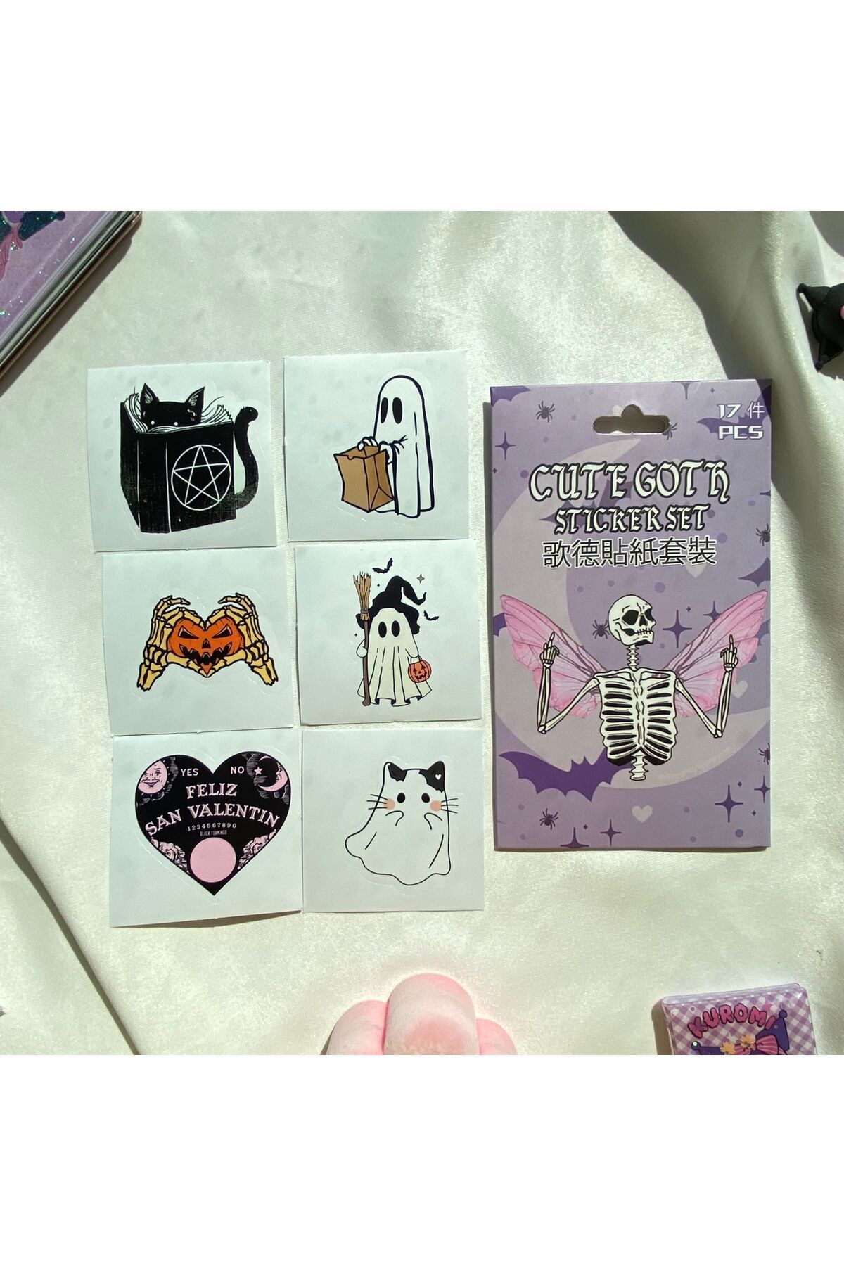 Pembe Cute Goth Sticker Seti