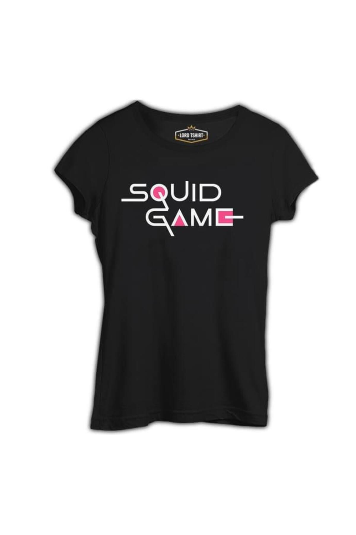 Lord T-ShirtSquid Game-logoSiyah Kadın Tshirt