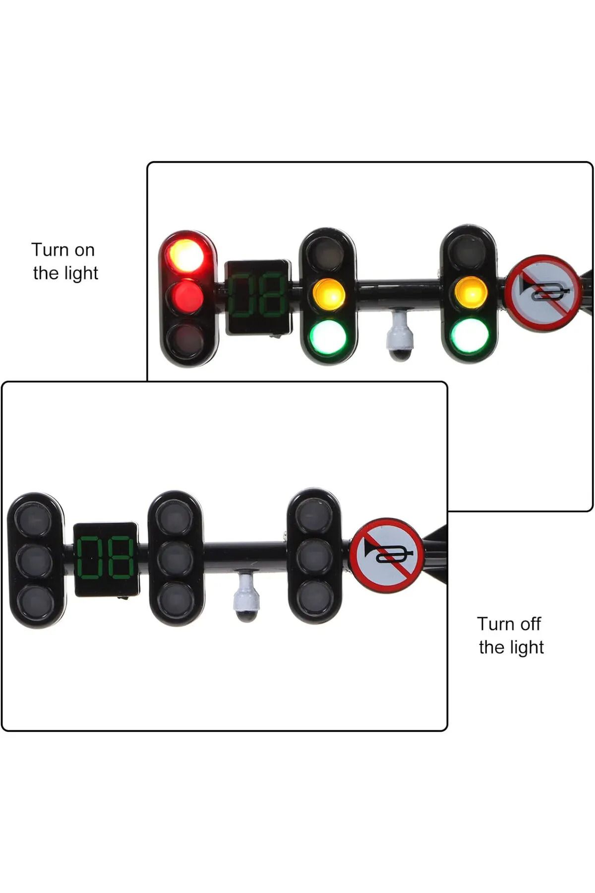 Sesli Işıklı Trafik Lambası Oyuncak Eğitici Trafik Işığı 11 cm