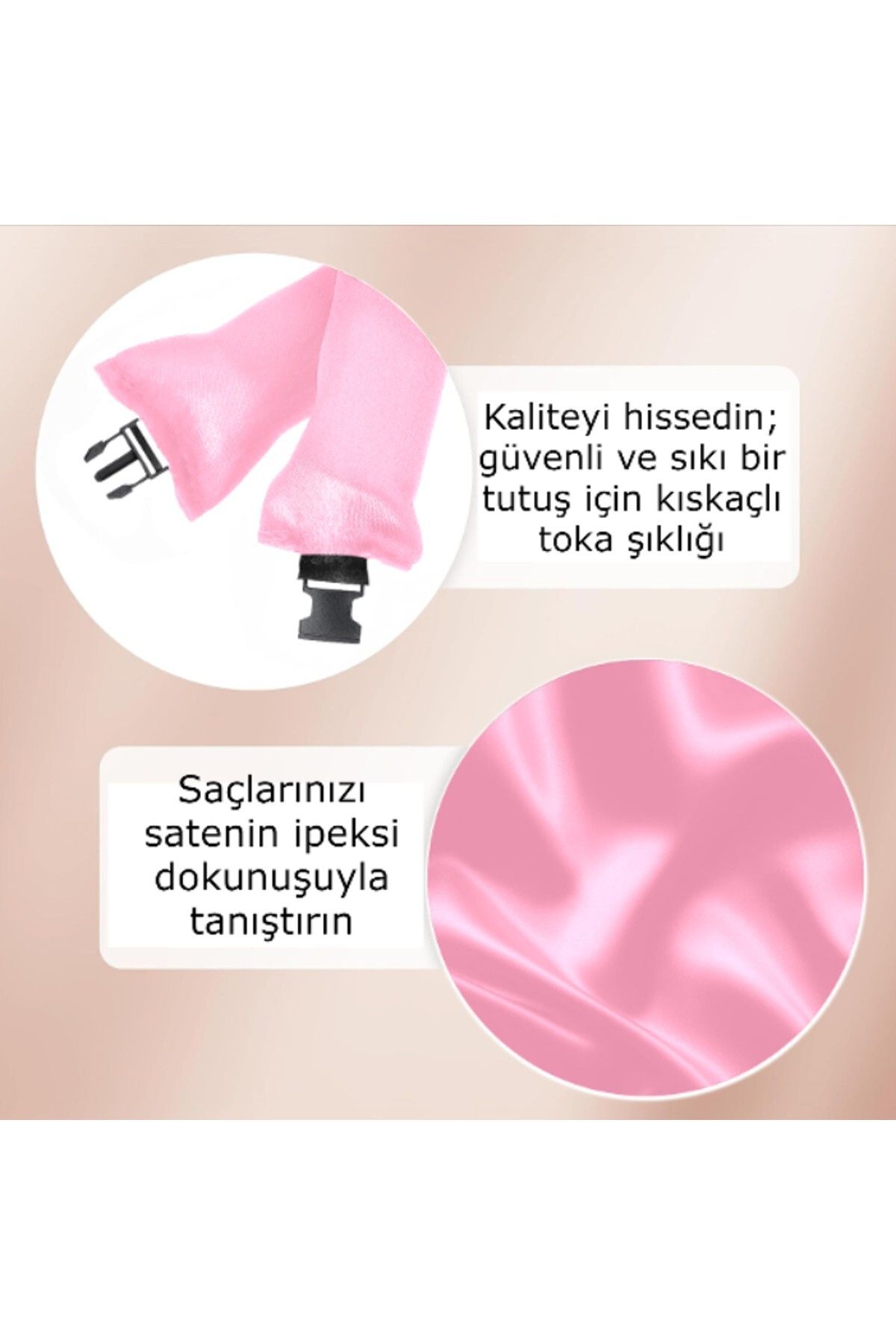 Pudra Pembe Saten Saç Şekillendirici Saten Saç Sosisi Ve Saten Saç Bigudi Isısız Saç Şekillendirme