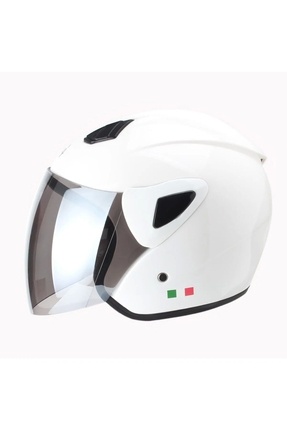 Kask Sw-733 Yarım Aynalı Camlı Beyaz Image 1