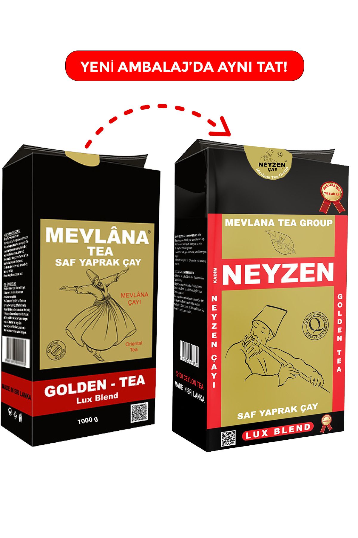 Mevlana Çay 1 Kg Saf YaprakGolden Tea 1000gr...