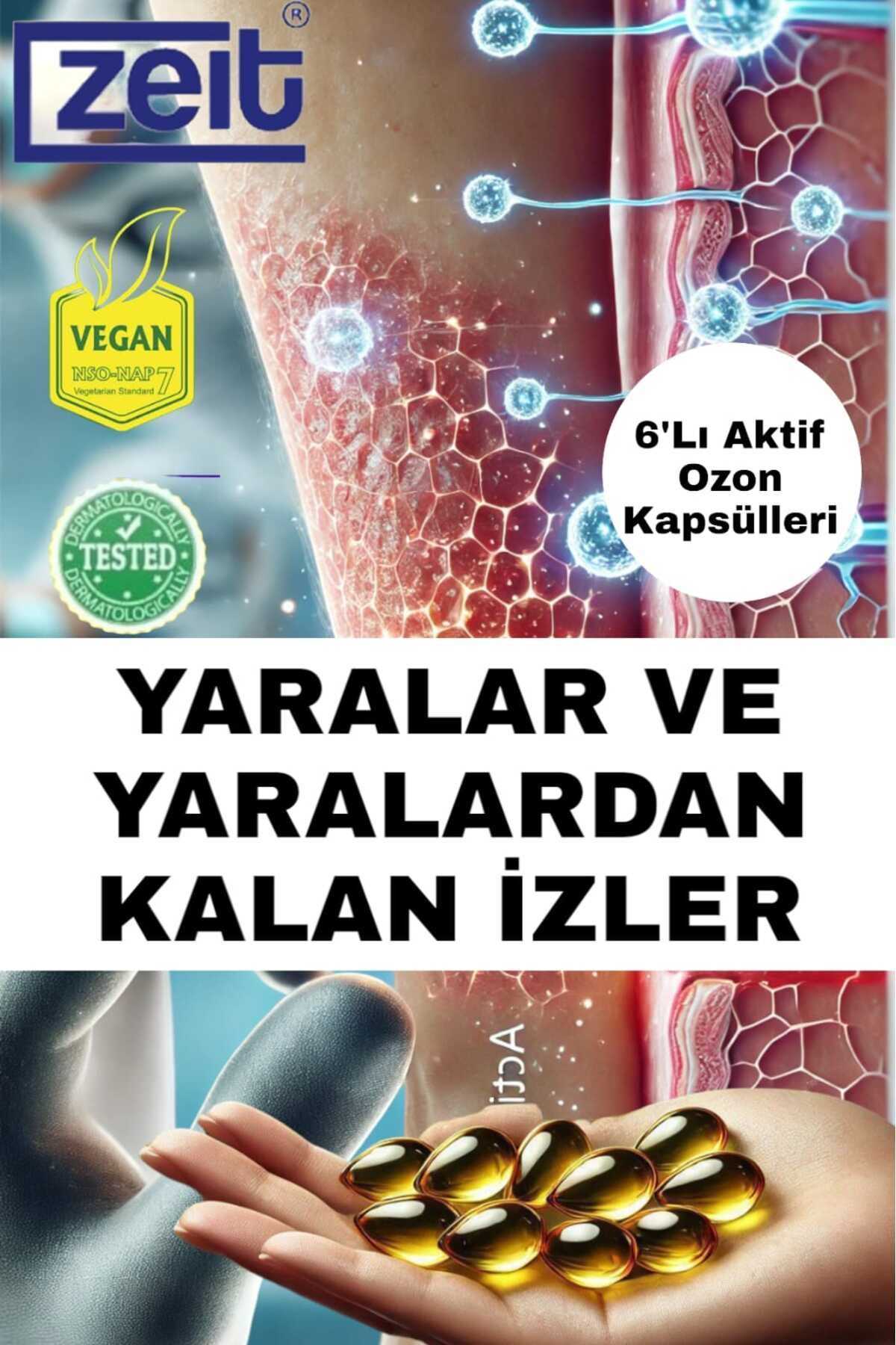 Ozonlu Ya-ra Ve Ya-nık Izi Destek Cilt Kararması Ve Leke Izleri Için Yenileyici Ozon Kapsül 48'li