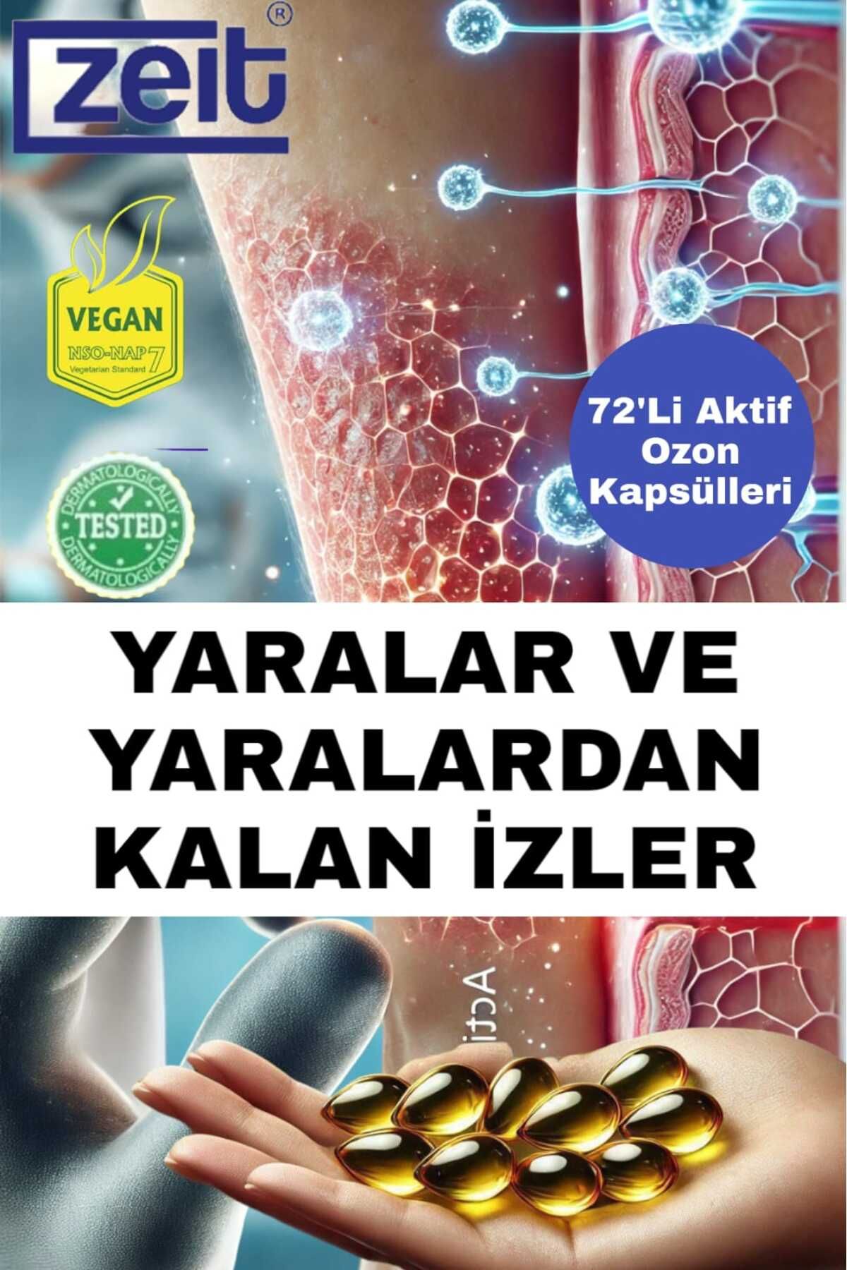 Ozonlu Ya-ra Ve Ya-nık Izi Destek Cilt Kararması Ve Leke Izleri Için Yenileyici Ozon Kapsül 48'li