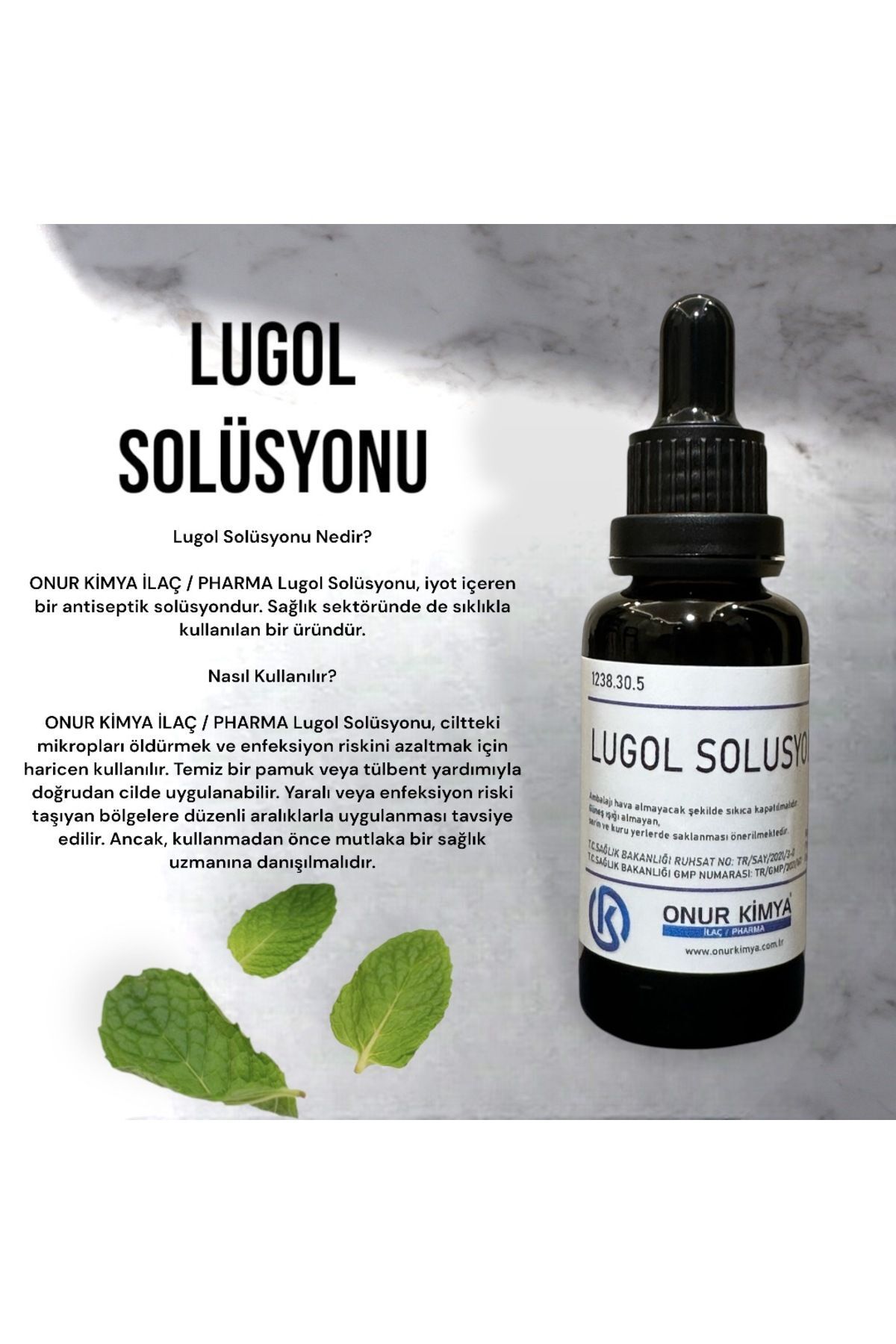 Lugol Iyot Solüsyonu %2 Lik 30 ml Ve %5 Lik 20 ml / Damlalıklı / Lugol Çözeltisi