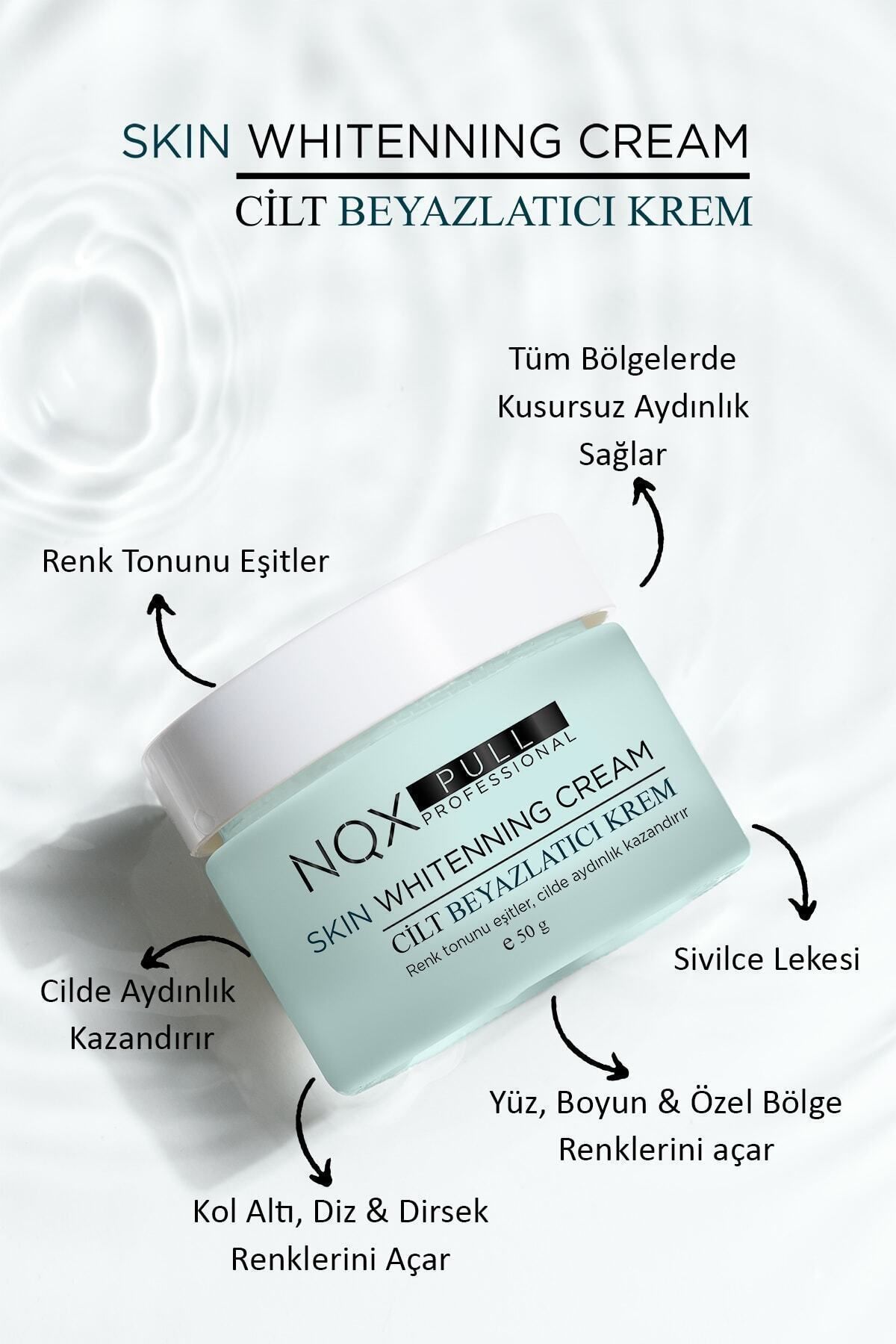 Cilt Beyazlatıcı Aydınlatıcı Glutatyonlu Leke Karşıtı Krem Kolajen, Niacinamide & Kojik Asitli