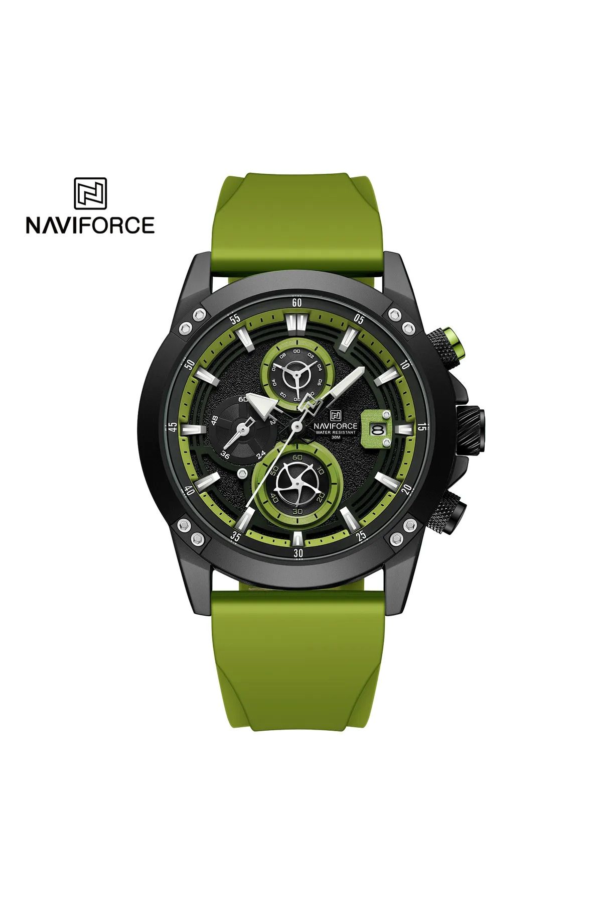 Naviforce Yeşil SilikonKordon Analog Erkek Ko...