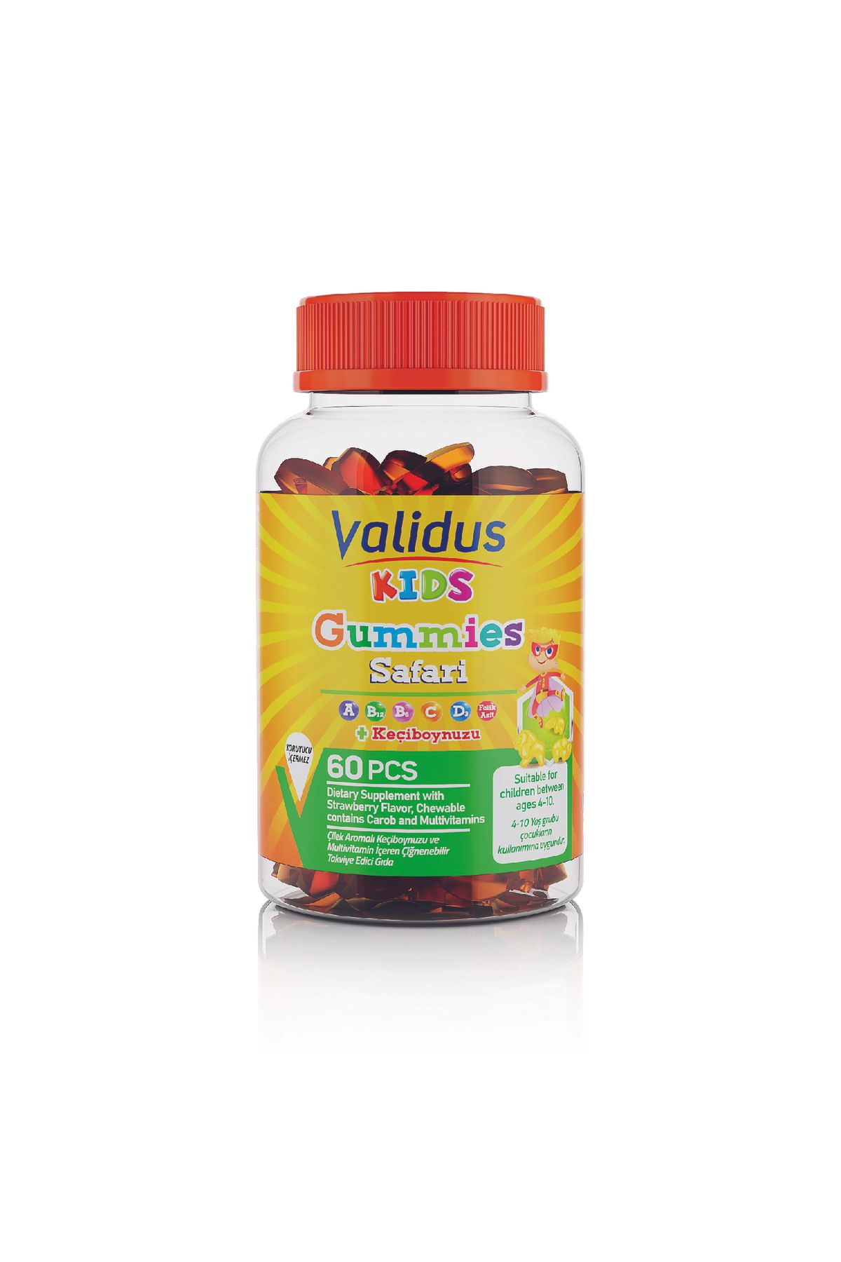 ValidusKids Safari CarobVitamin A-c-d3 60 Gum...