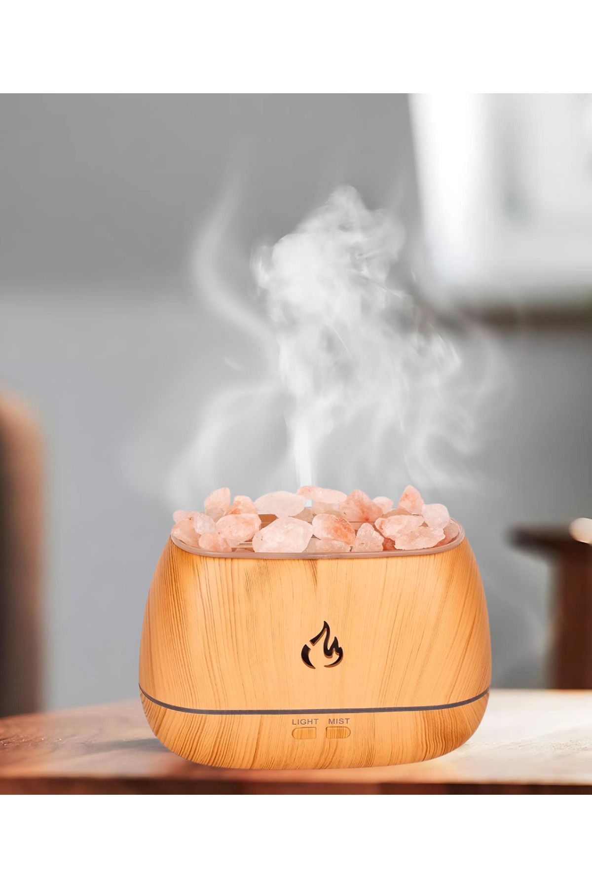 Hava Nemlendirici Tuz Lambalı Tuz Hediyeli Humidifier 200 ml Salt Lamp Ultrasonik Gece Lambası