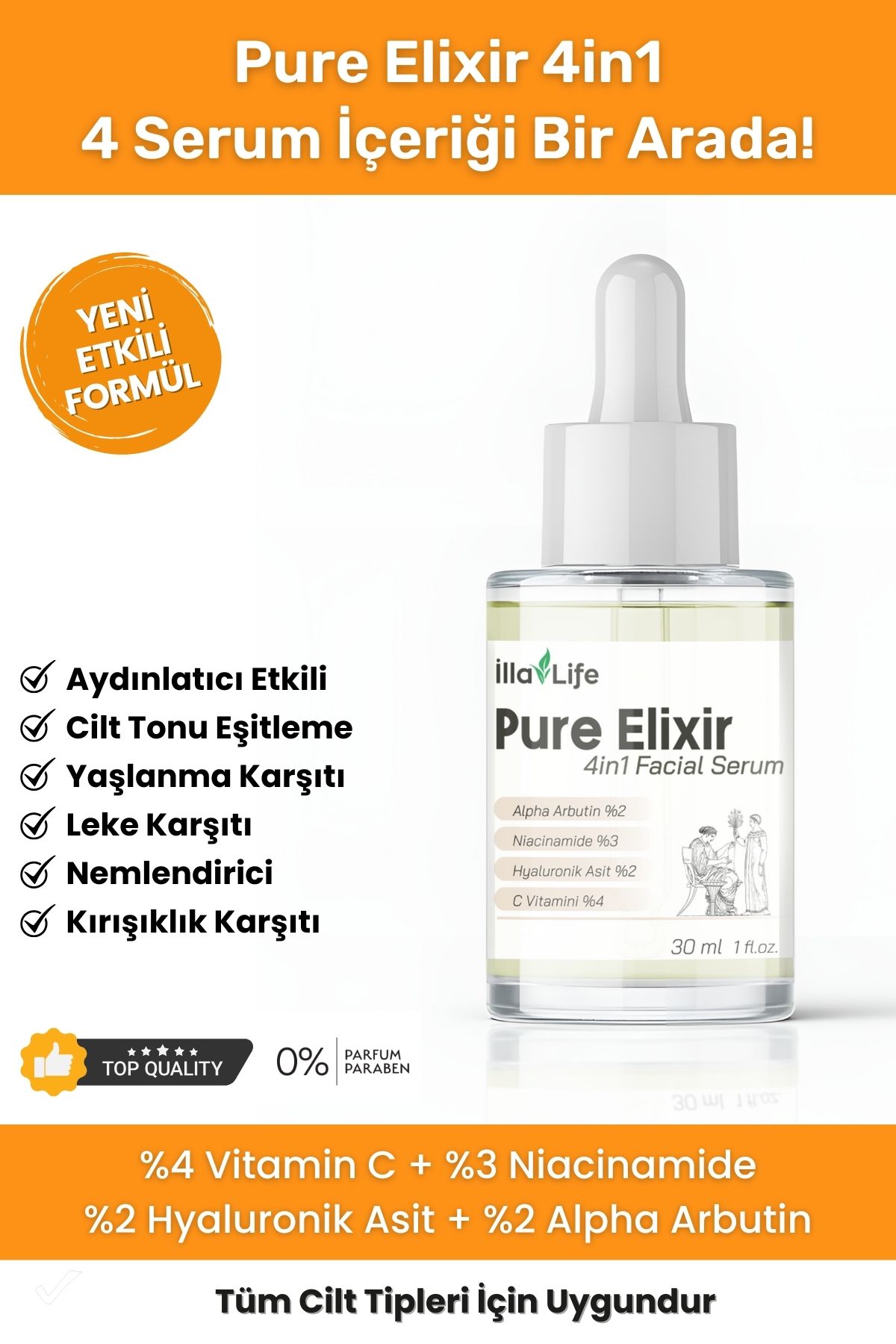 İlla LifePure Elixir 4in1Yüz Bakım Serumu Nia...