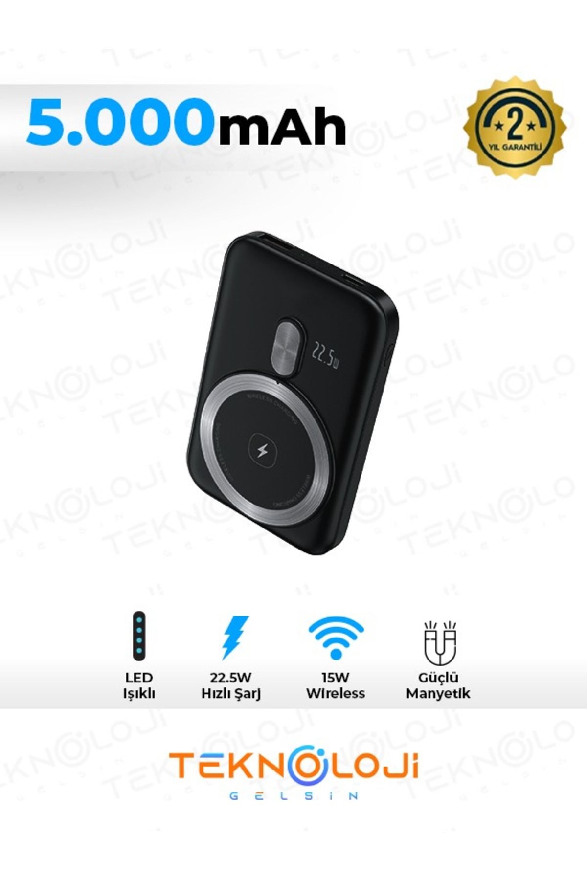 Teknoloji GelsinMagSafePowerbank 22.5W Hızlı...