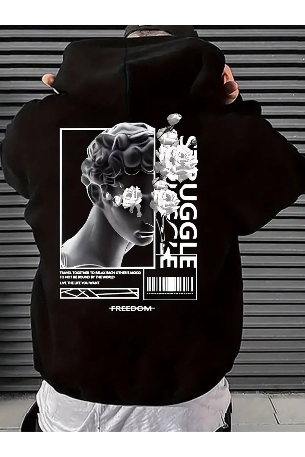 NEVERMIND Unisex FreedomBaskılı Oversize Bask...