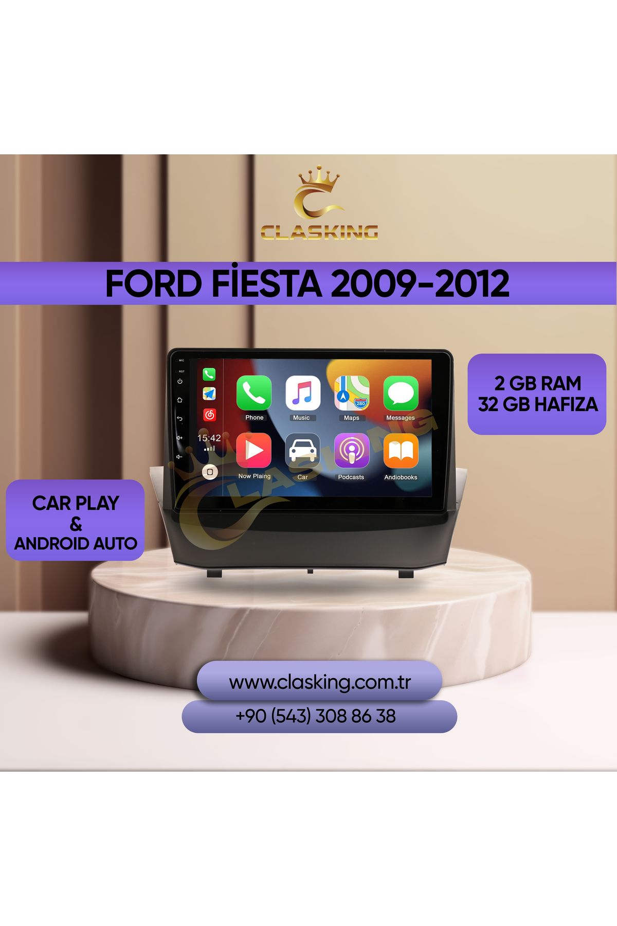 ClasKing FORD FİESTA2009-2012 2 GB RAM 32 GB...