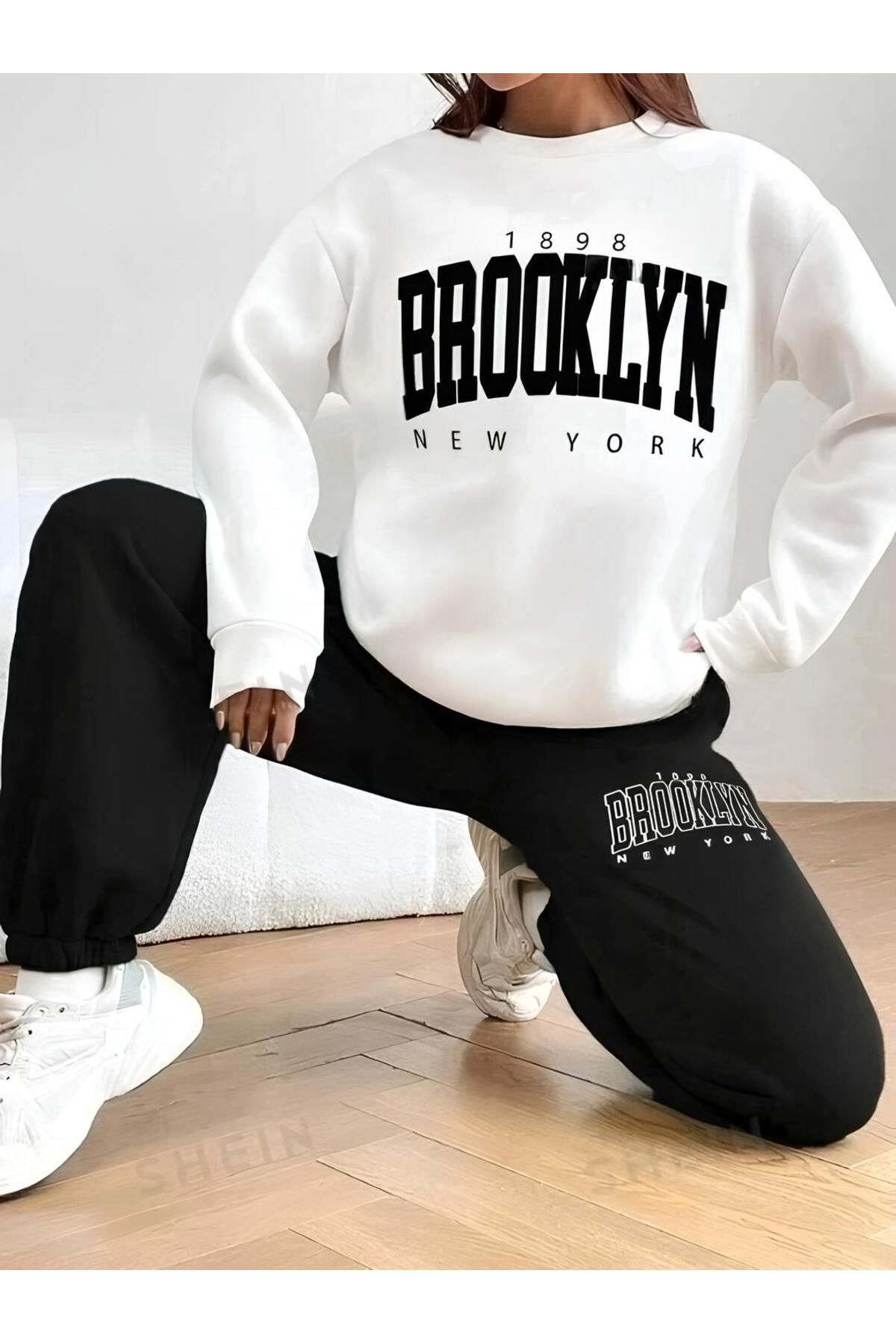 AFROGİYİMKadın Brooklyn NewYork Baskılı Overs...