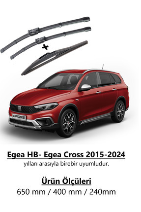 Fiat Egea Hb- Egea Cross 2015-2024 Uyumlu  Ön Ve Arka Silecek Takımı Image 0