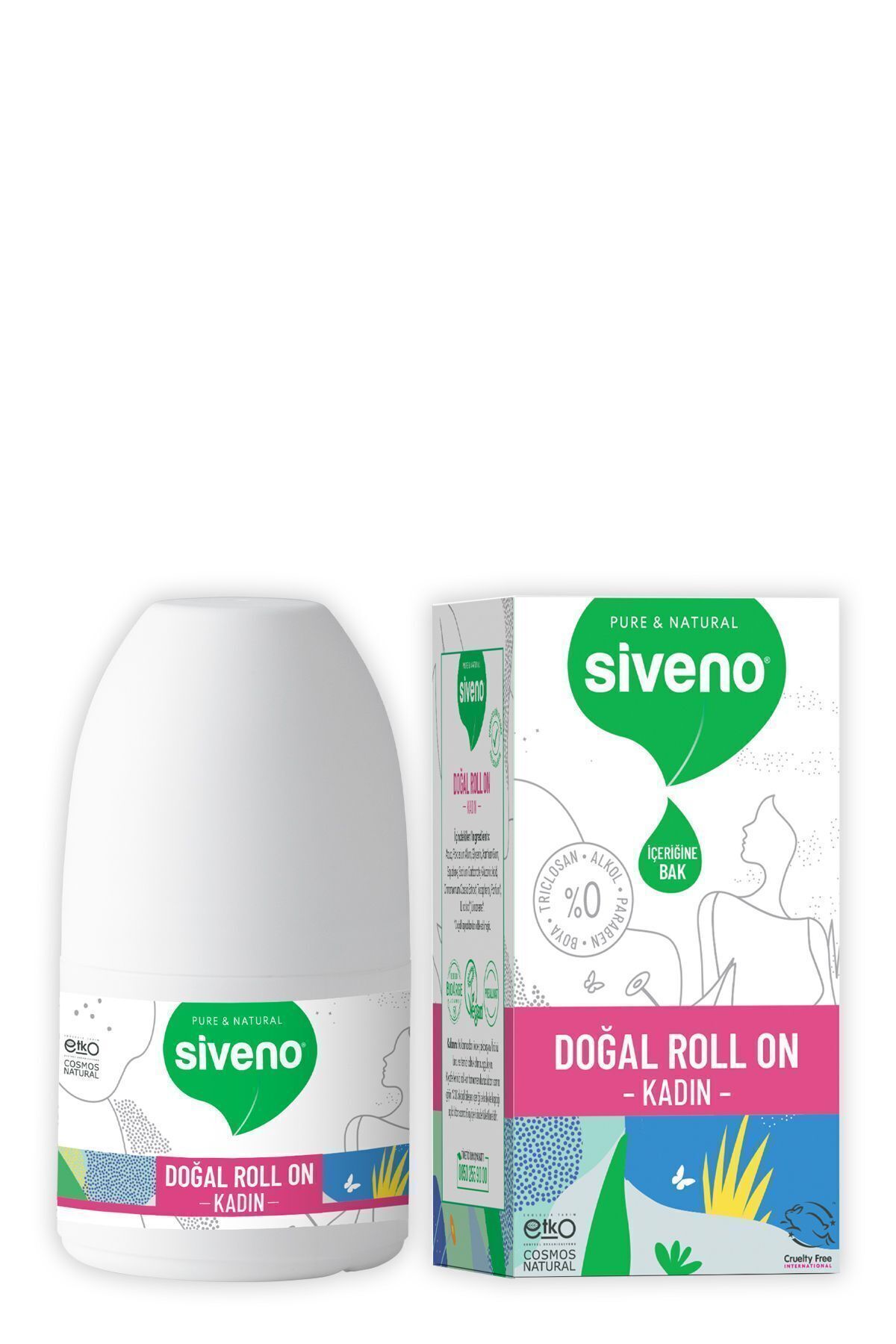 %100 Doğal Roll-On Kadın Deodorant Ter Kokusu Önleyici Bitkisel Leke Bırakmayan Vegan 50 ml X 2 Adet