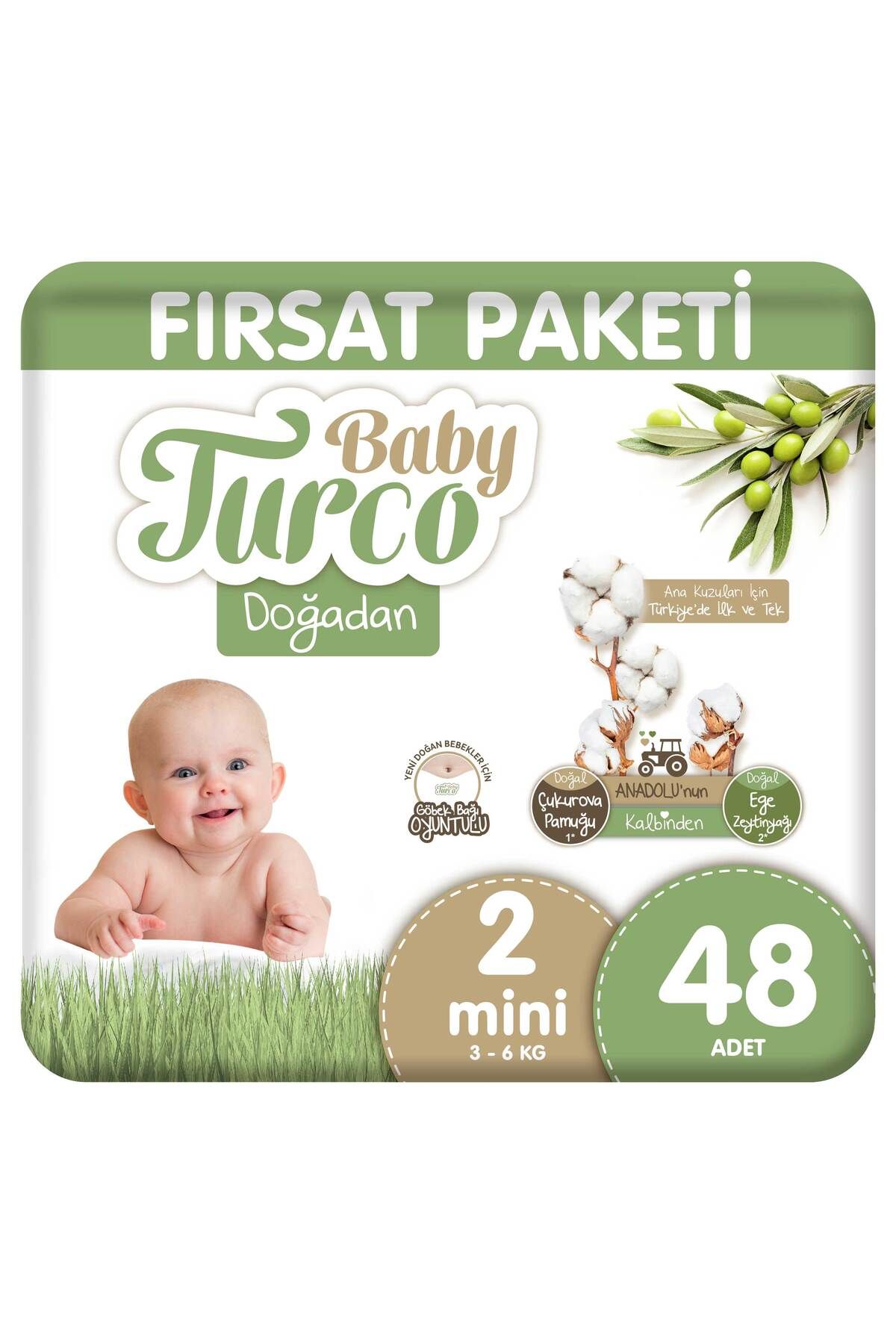 Baby TurcoDoğadan FırsatPaketi Bebek Bezi 2 N...