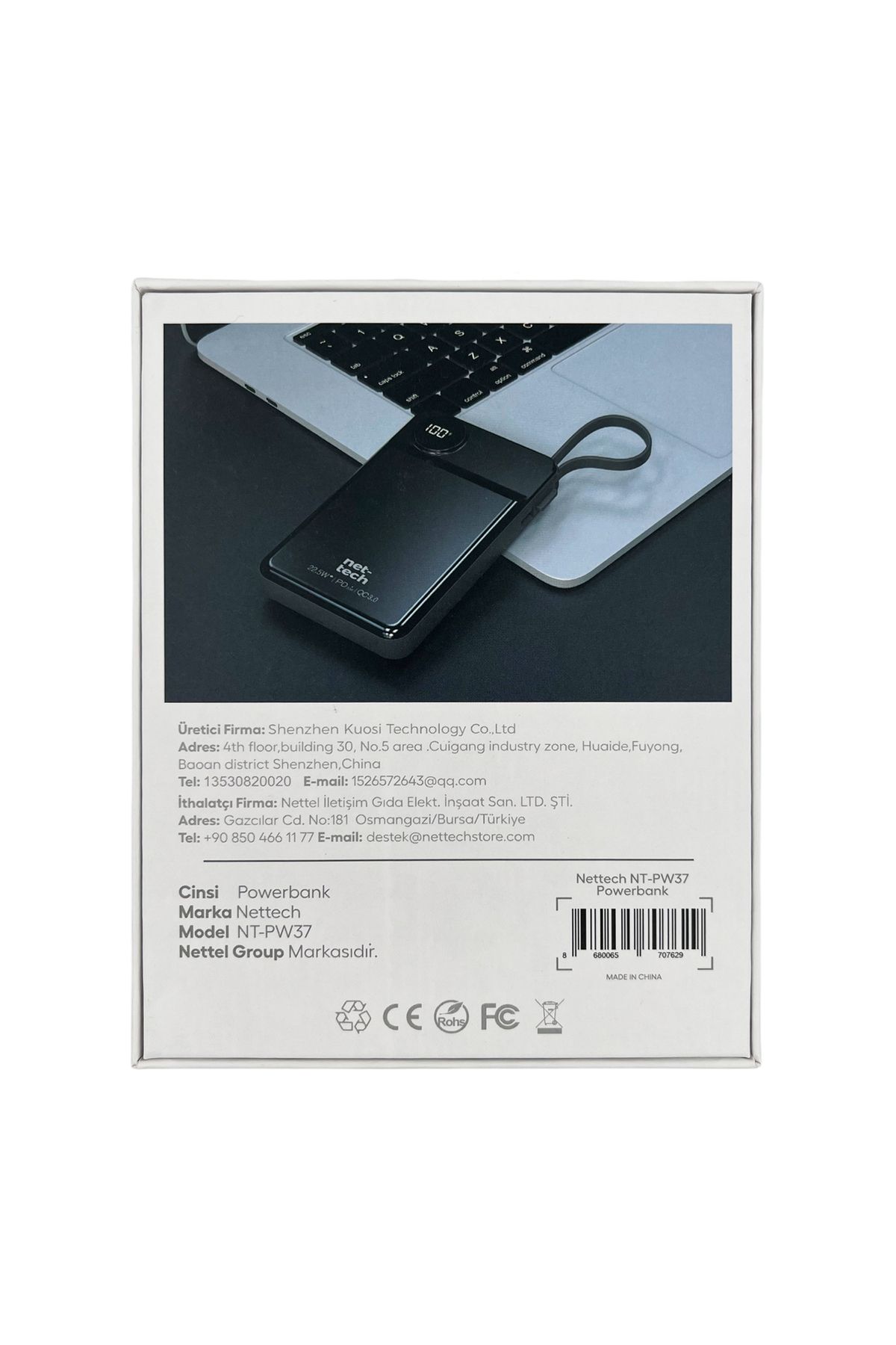 ENT-PW37 22.5W 10000 MAh Magsafe Powerbank - Gri