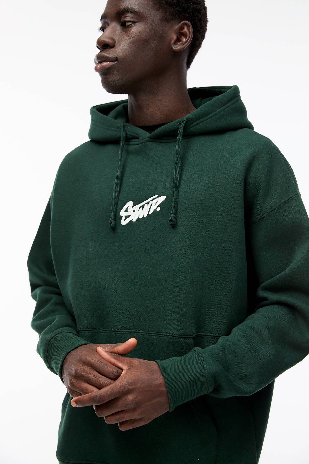 STWD baskılı kapüşonlu sweatshirt