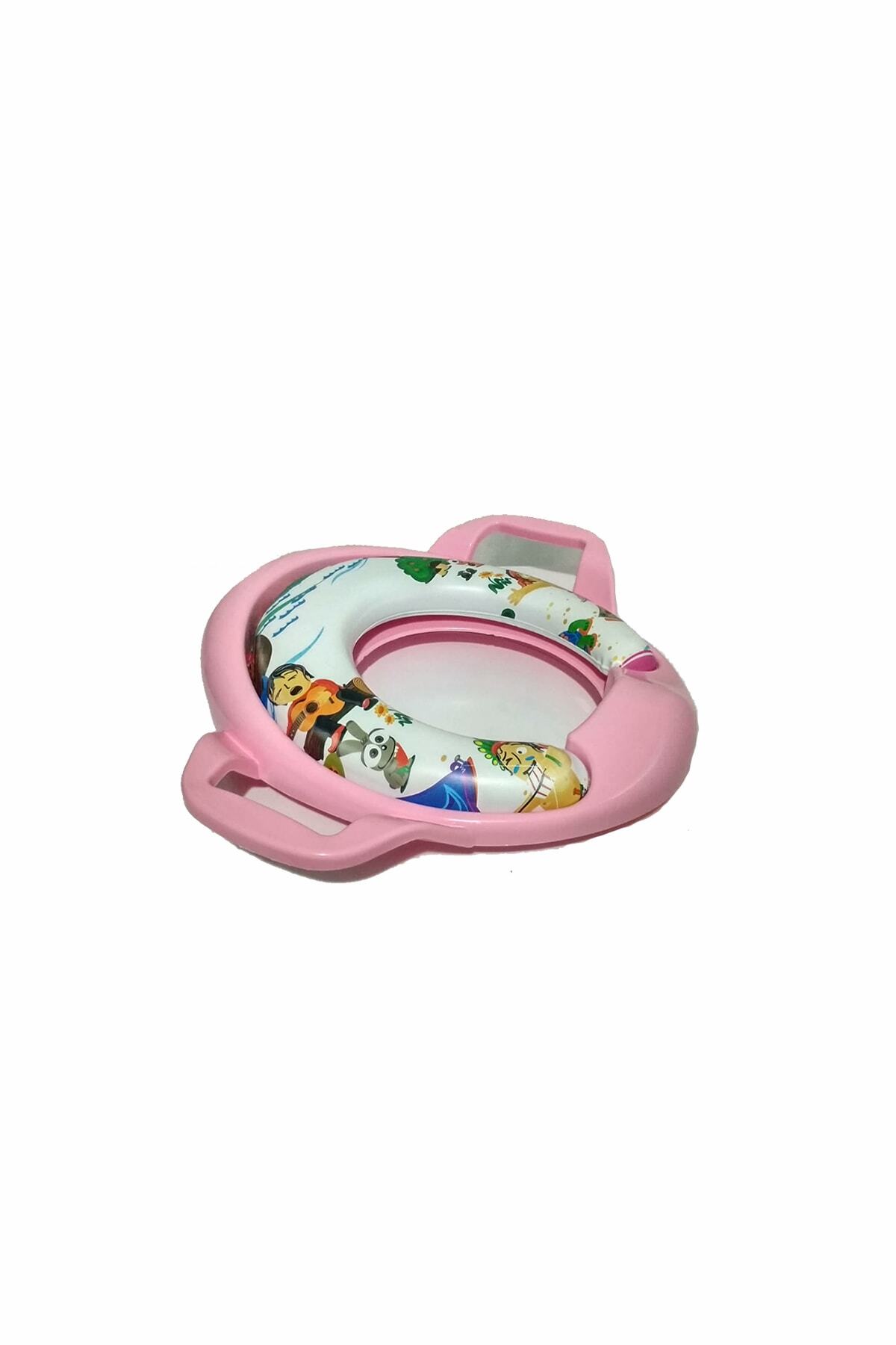 En Renkli Pembe Kulplu Süngerli Çocuk Bebek Tuvaleti Klozet Adaptörü Karışık Desen