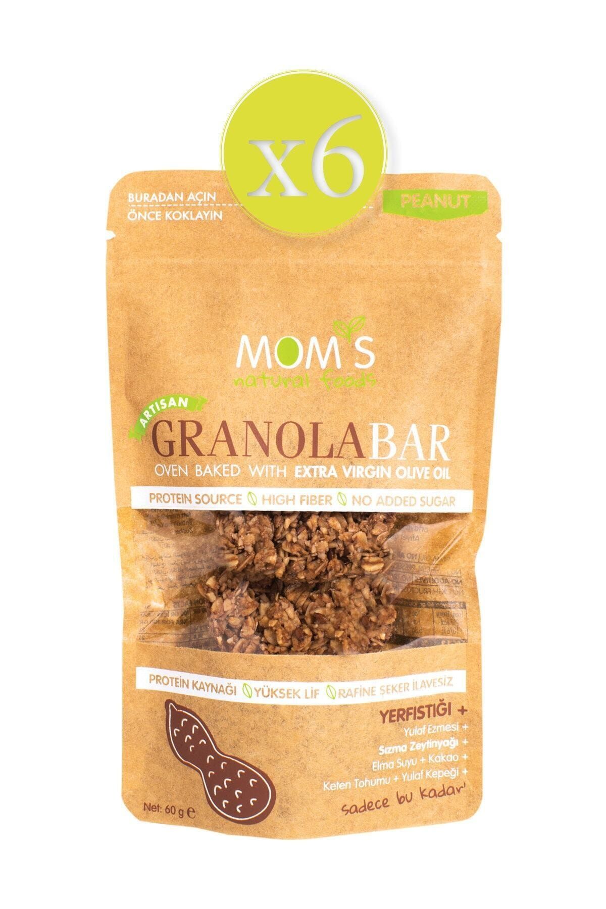 Mom's Natural Foods 6'lı Yer Fıstıklı Granola Bar 60 gr